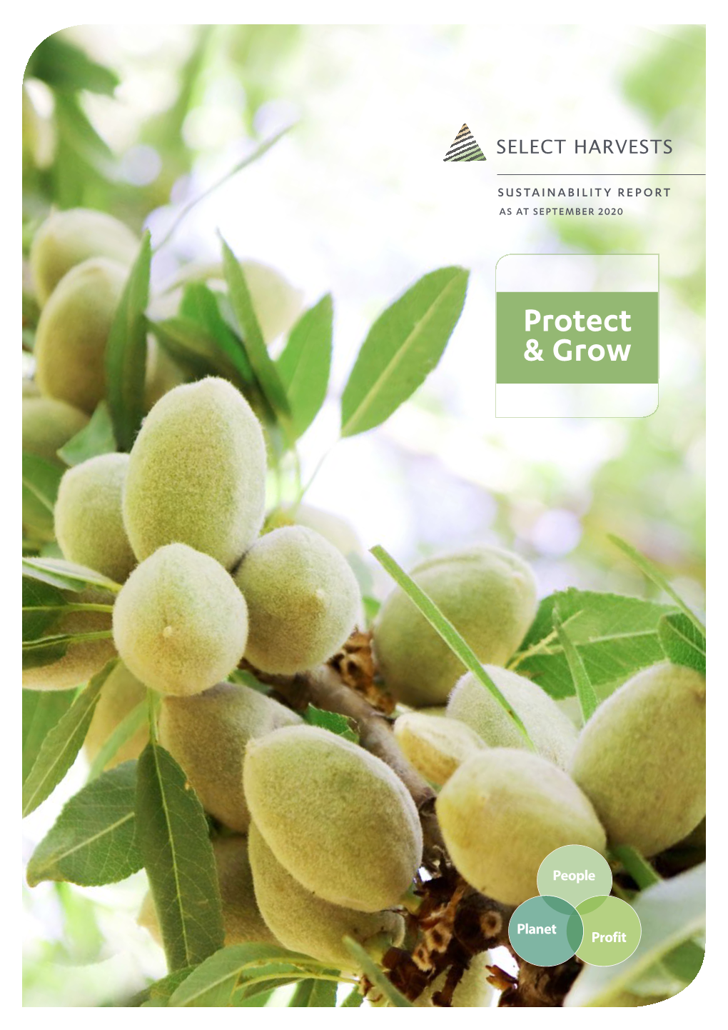 Sustainability Report As at September 2020 Select Harvests Sustainability Report 2019 Protect & Grow