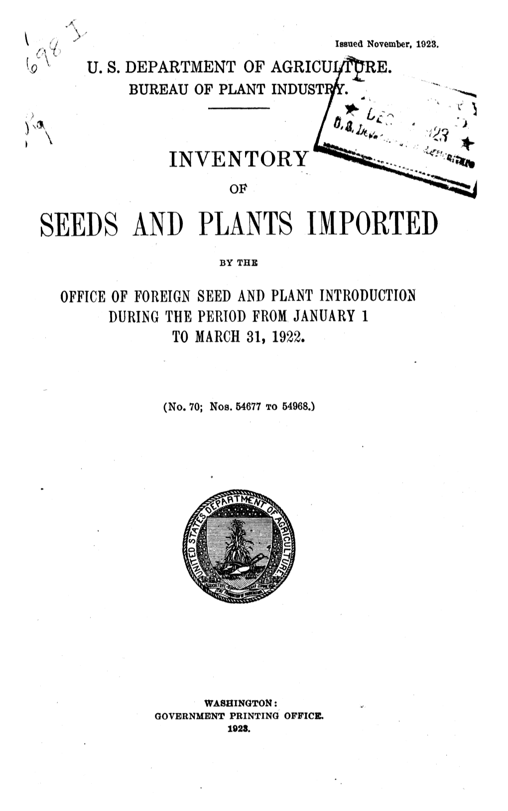 Seeds and Plants Imported