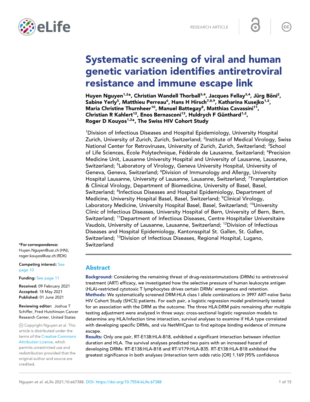 Systematic Screening of Viral and Human Genetic Variation Identifies Antiretroviral Resistance and Immune Escape Link
