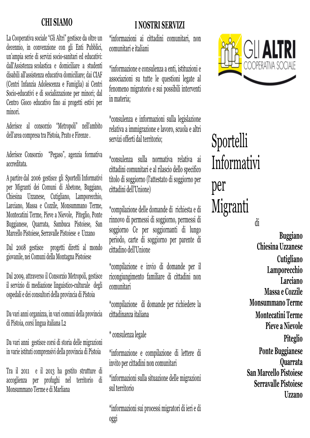 Sportelli Informativi Per Migranti