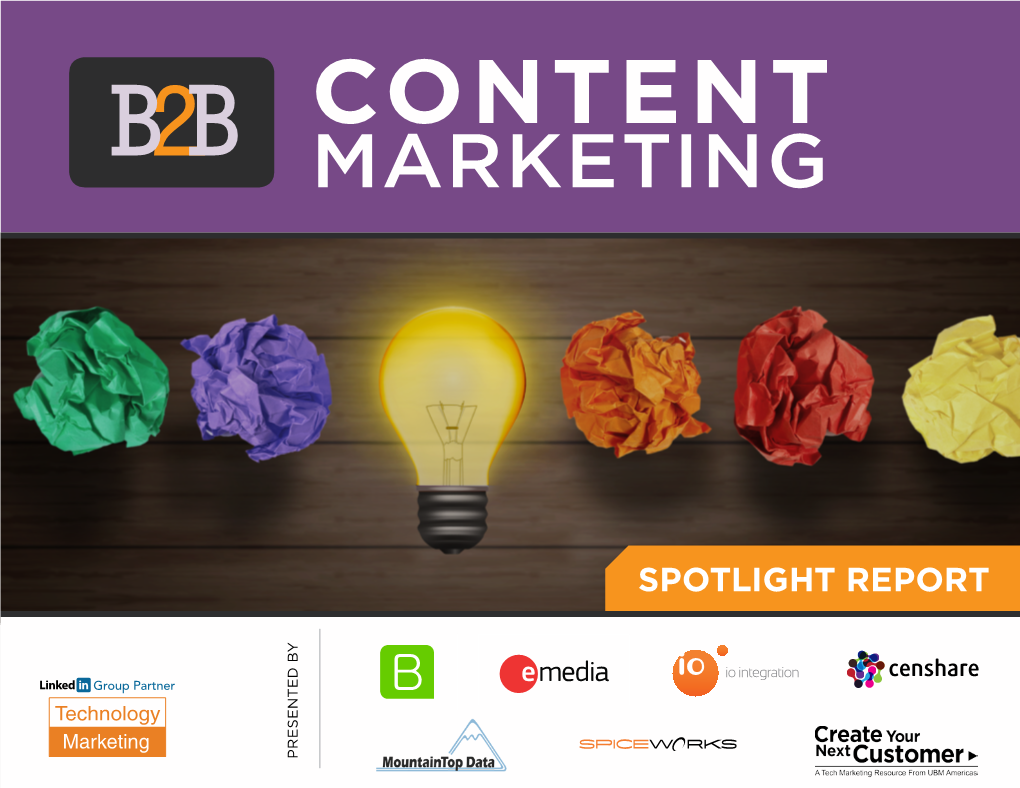 The 2016 B2B Content Marketing Report