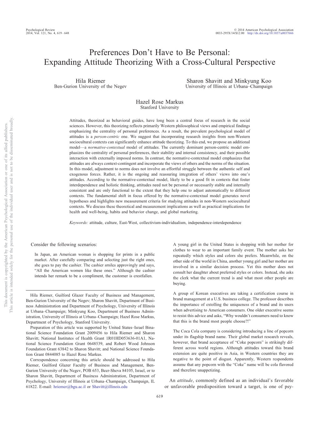 Expanding Attitude Theorizing with a Cross-Cultural Perspective