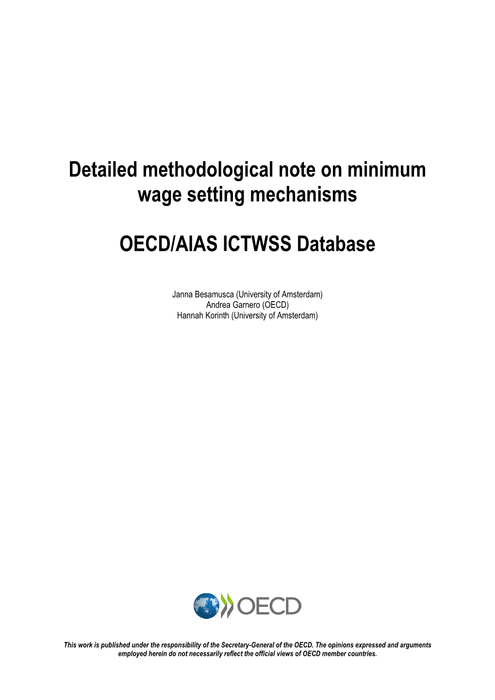 Detailed Methodological Note on Minimum Wage Setting Mechanisms