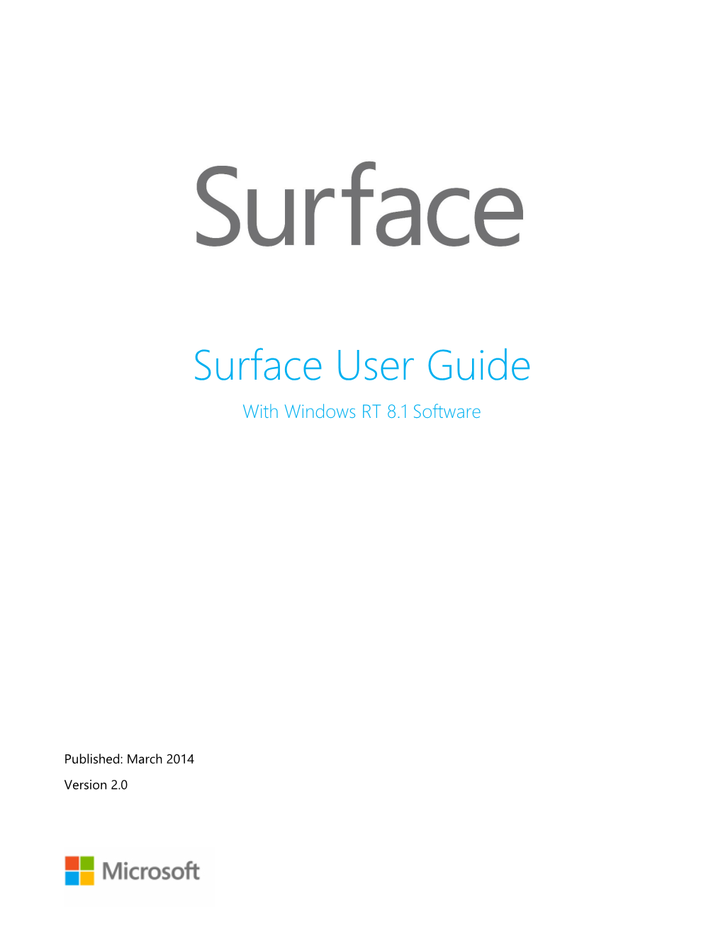 Surface RT User Guide