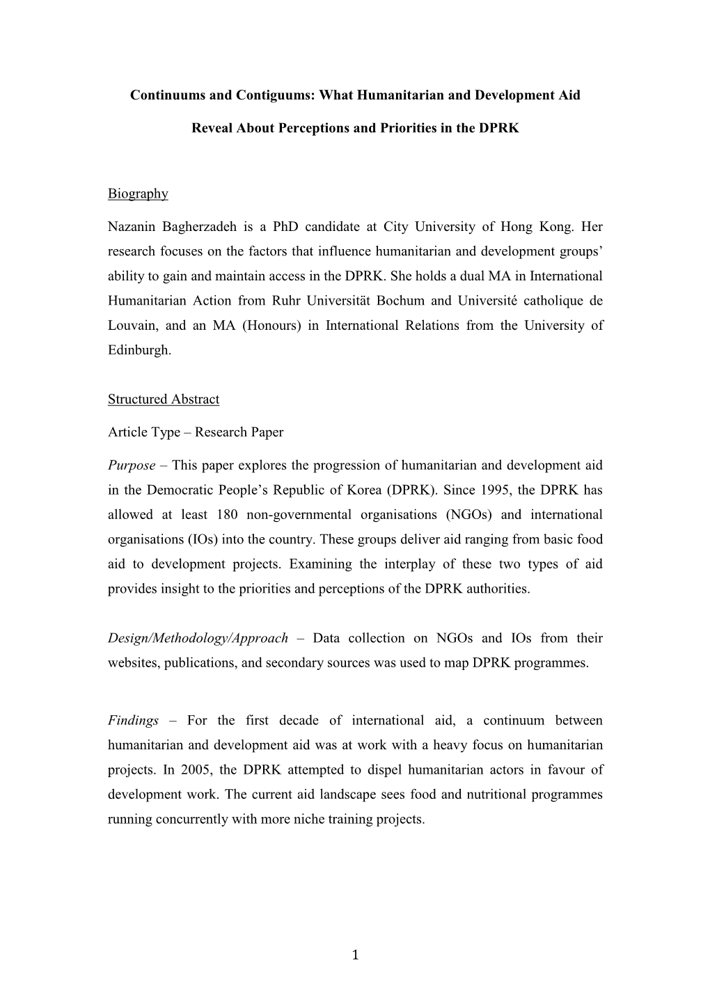 1 Continuums and Contiguums: What Humanitarian and Development Aid