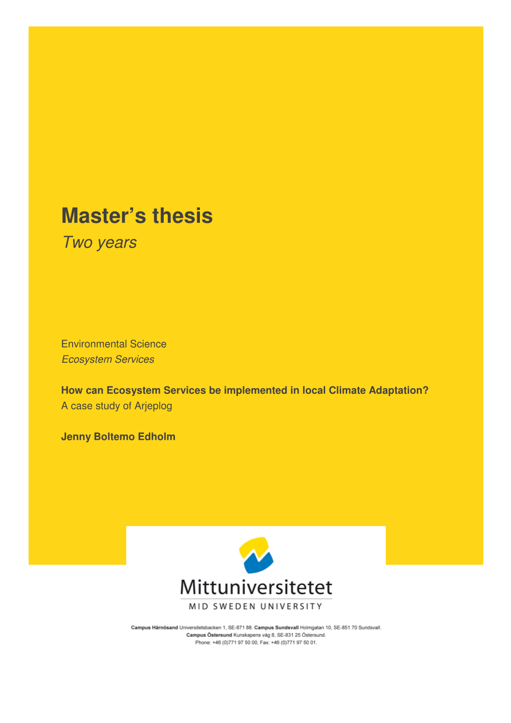 Master's Thesis