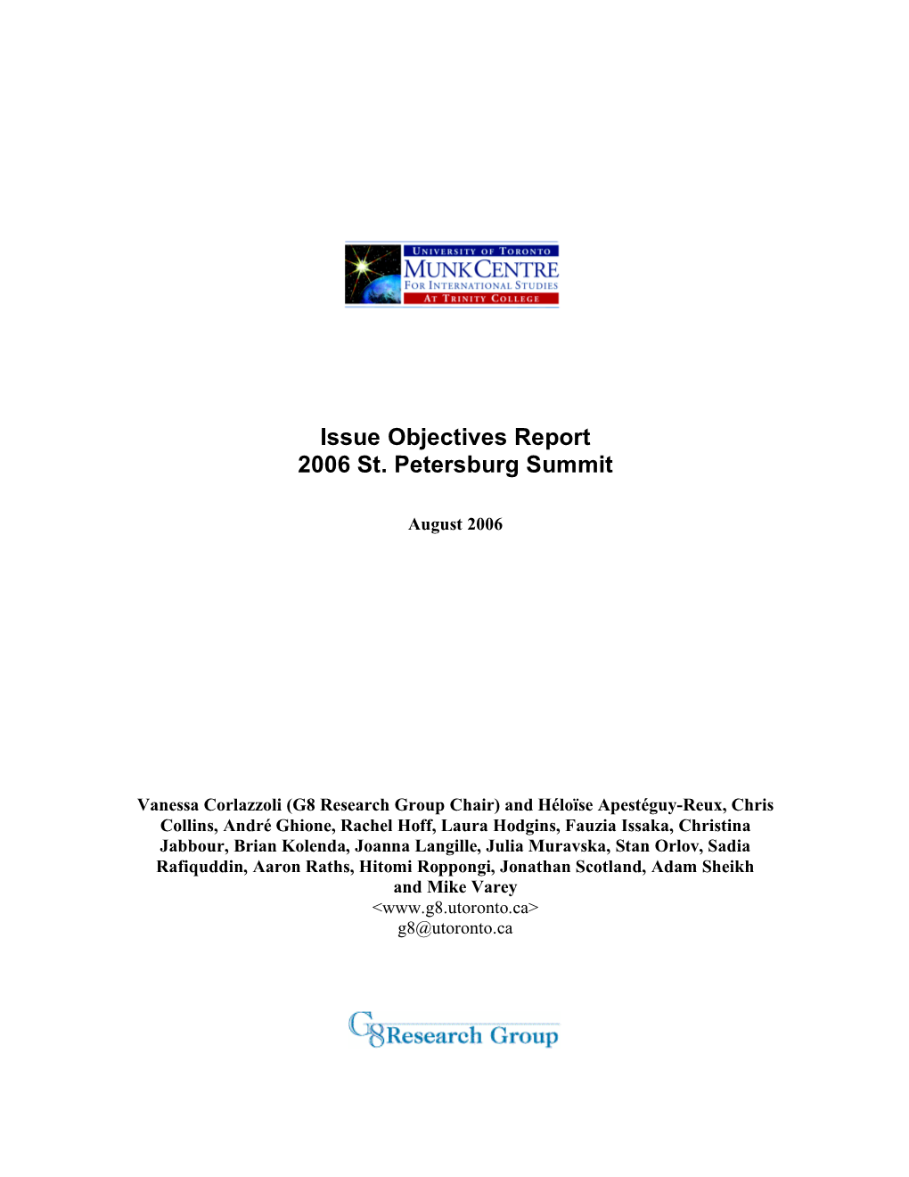 Issue Objectives Report 2006 St