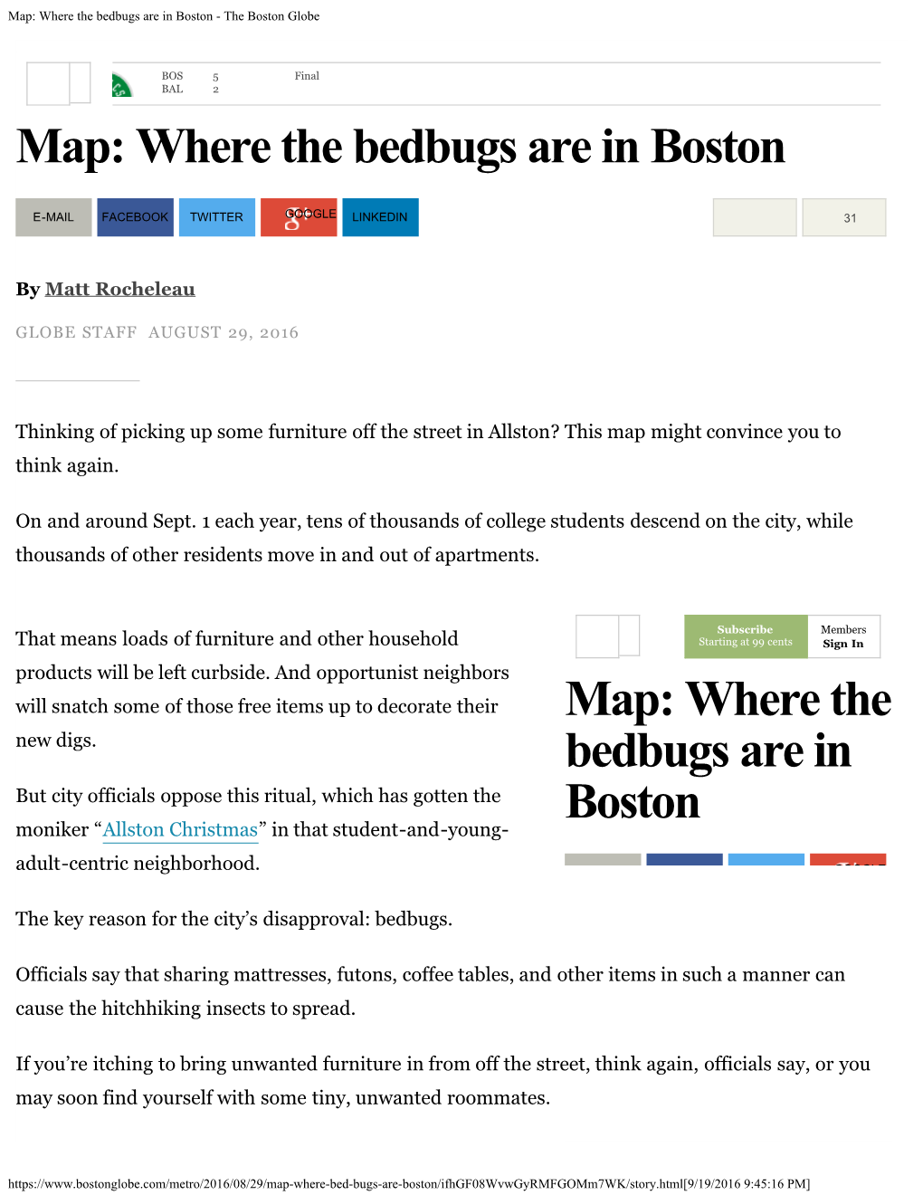 Map: Where the Bedbugs Are in Boston - the Boston Globe