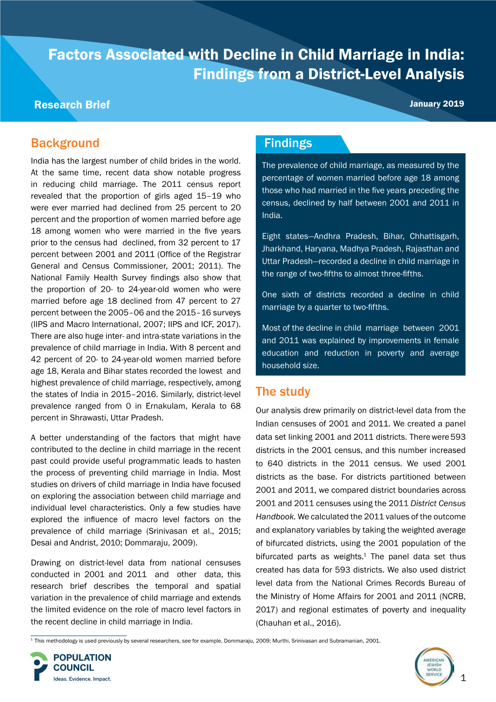 Factors Associated with Decline in Child Marriage in India: Findings from a District-Level Analysis