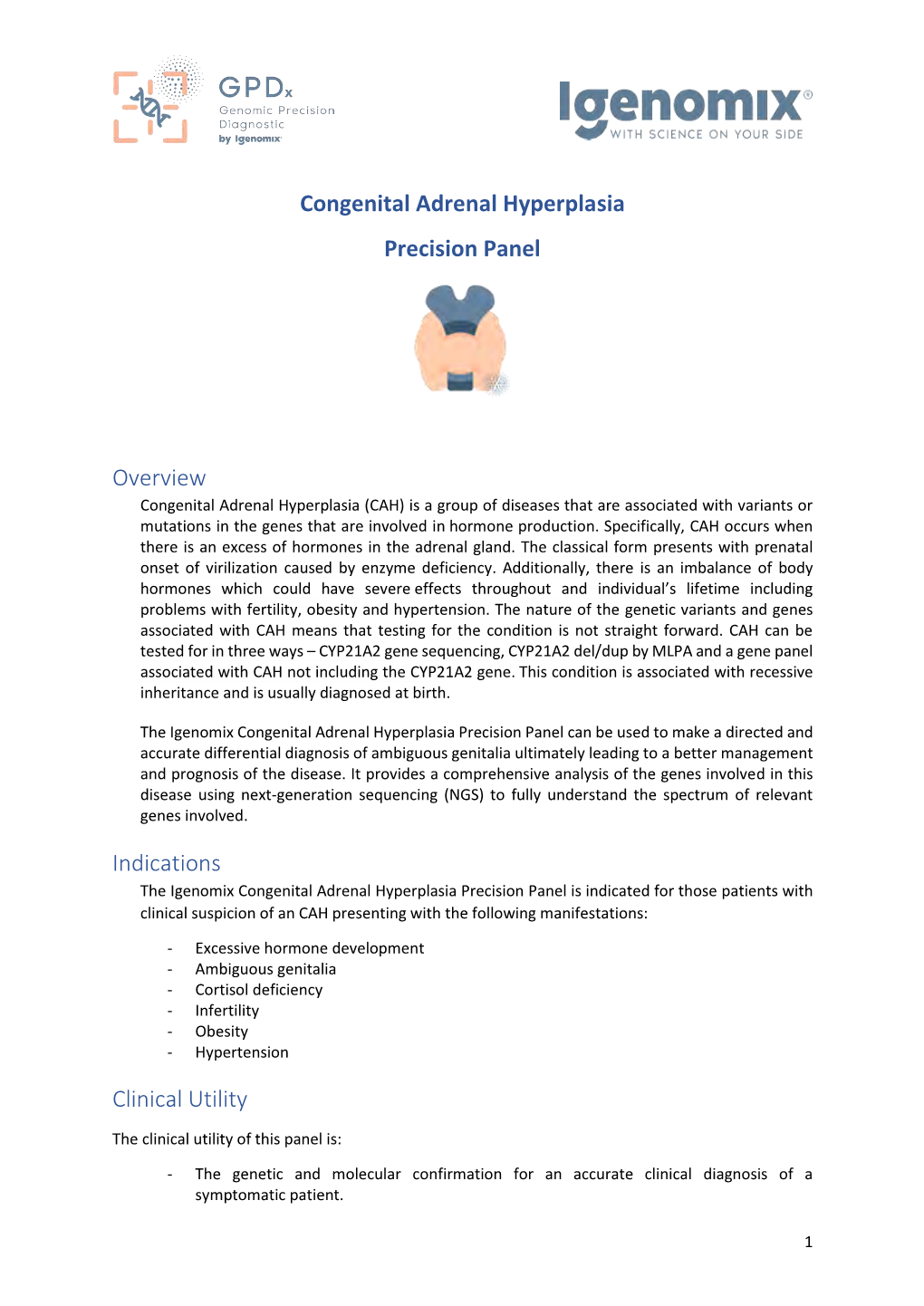 Congenital Adrenal Hyperplasia Precision Panel Overview