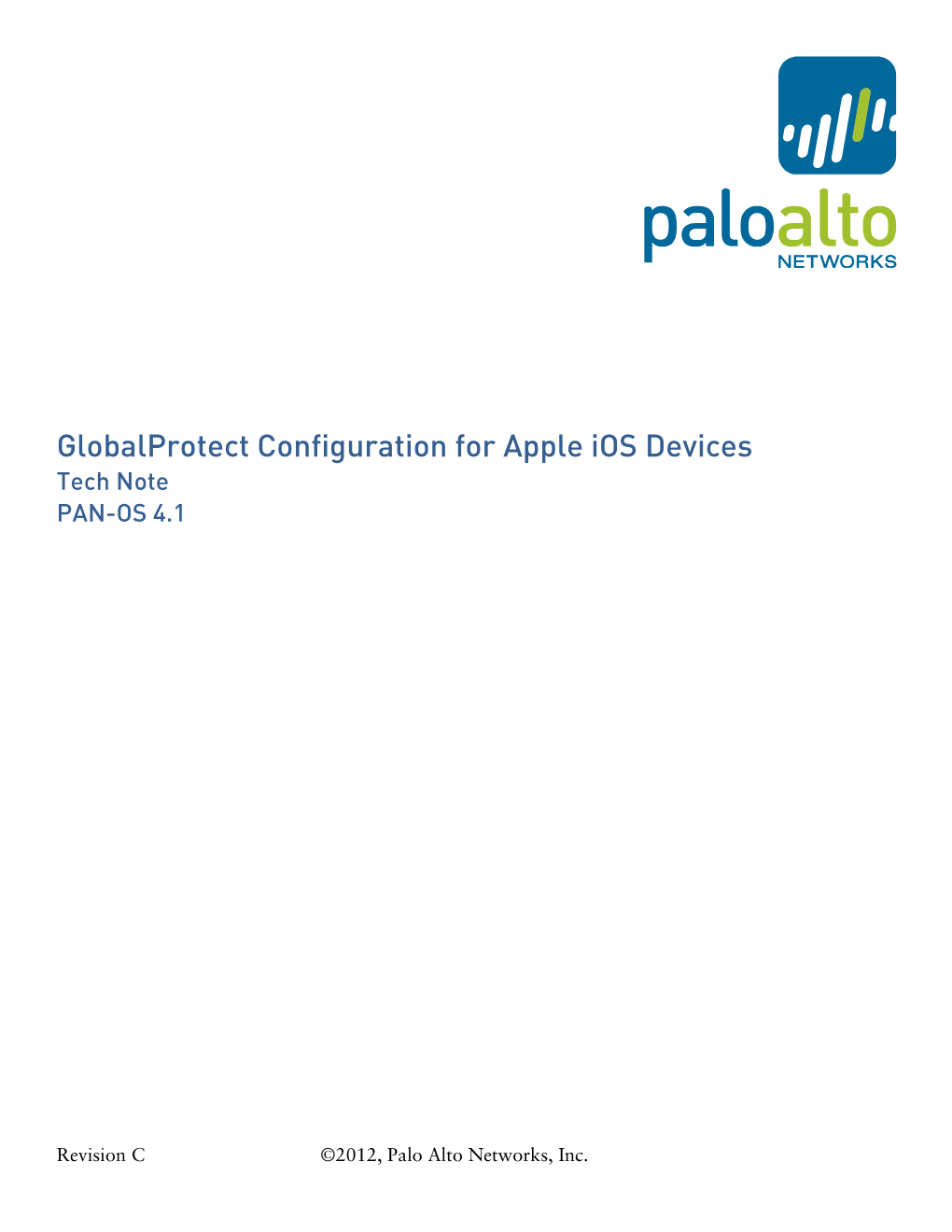 Globalprotect Configuration for Apple Ios Devices Tech Note PAN-OS 4.1