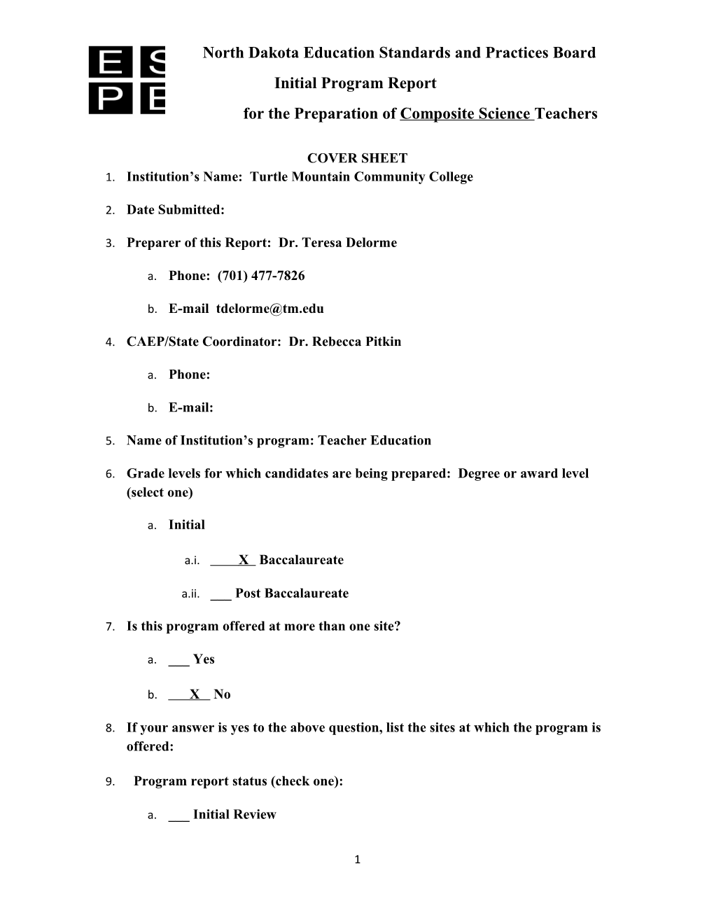 North Dakota Education Standards and Practices Board