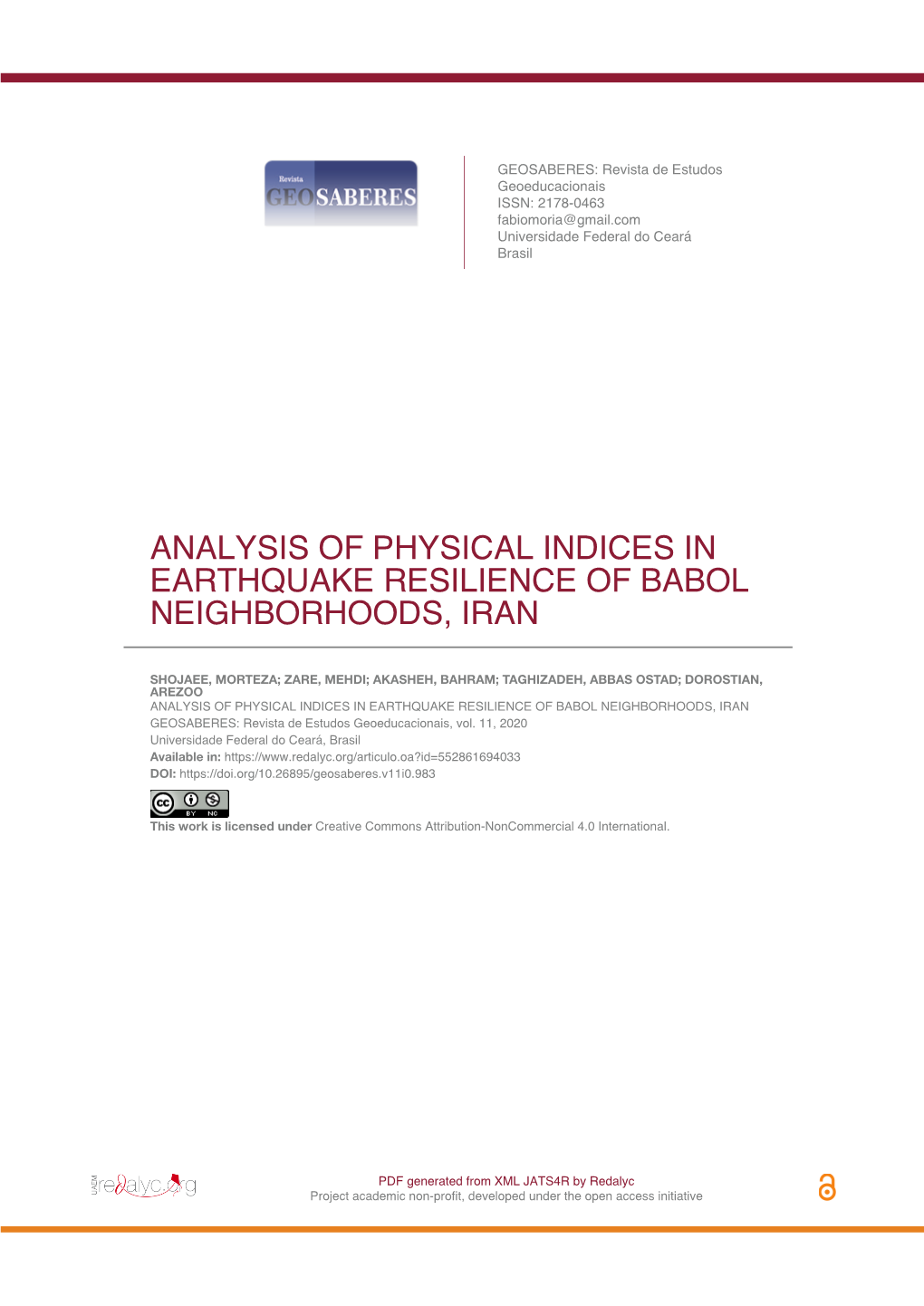 Analysis of Physical Indices in Earthquake Resilience of Babol Neighborhoods, Iran