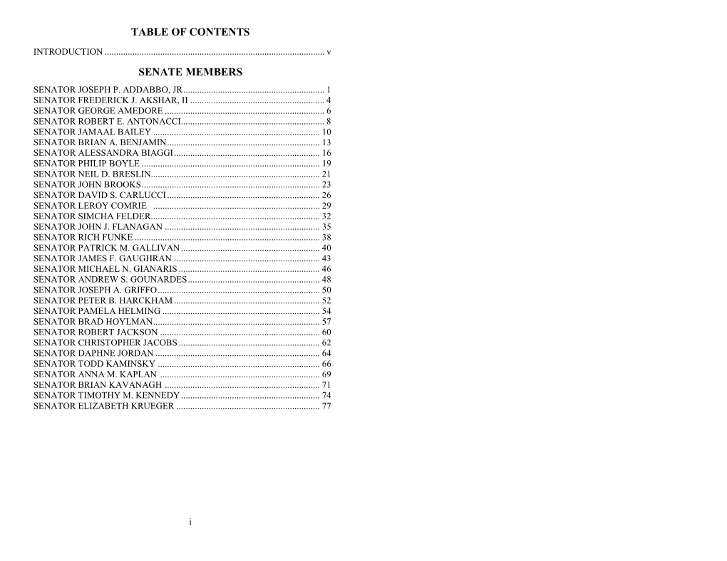 Table of Contents