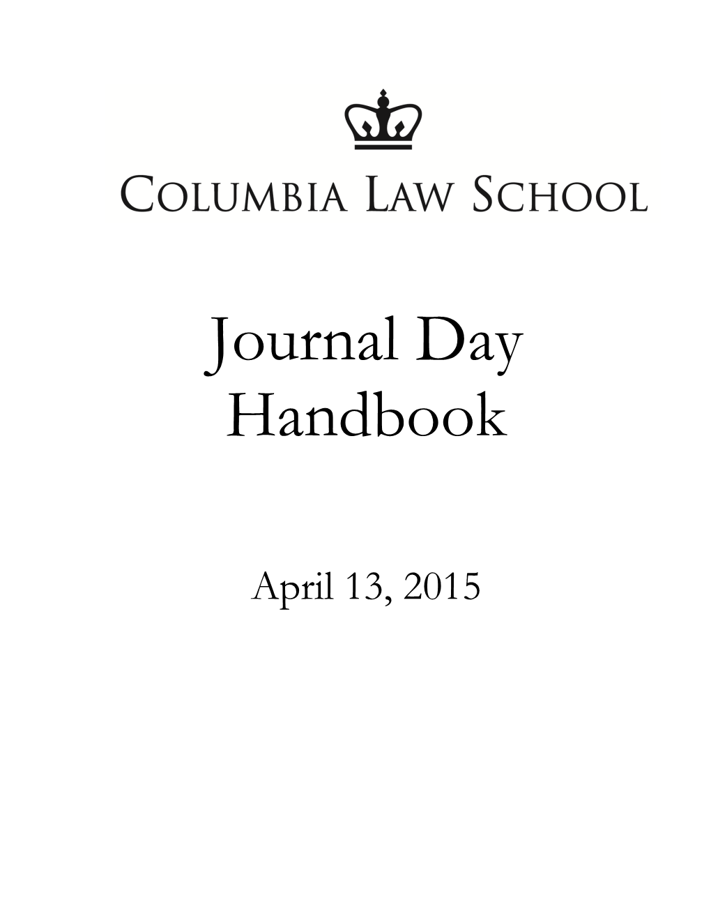 Journal Day Handbook