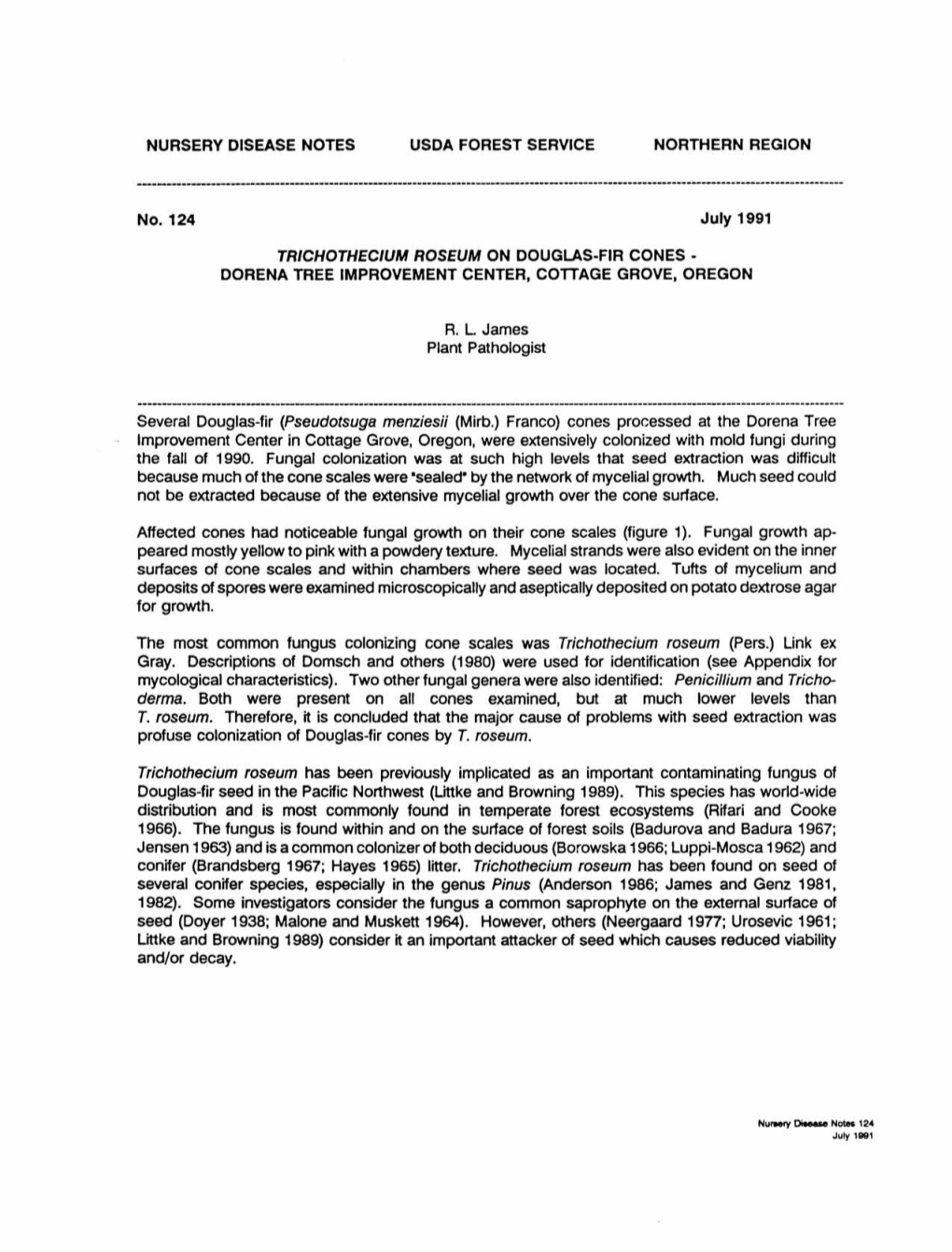 Nursery Disease Notes Usda Forest Service Northern Region