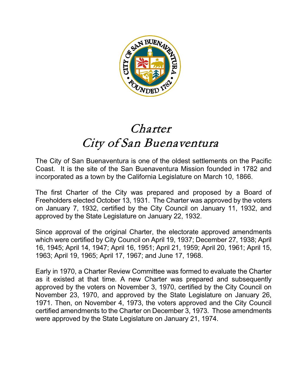 Charter City of San Buenaventura