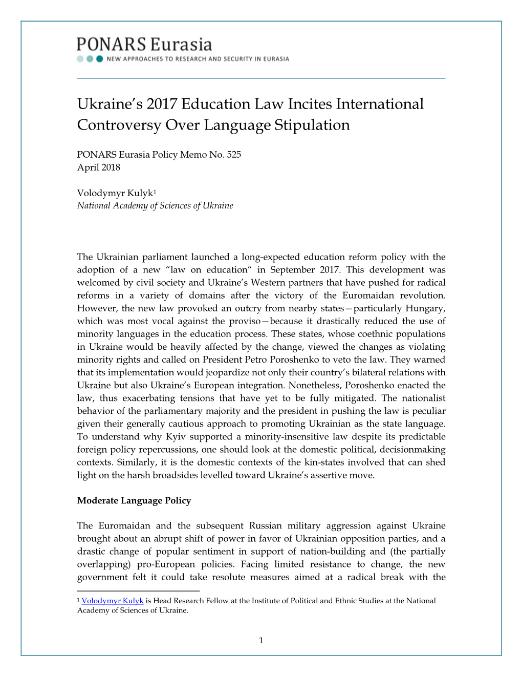 Ukraine's 2017 Education Law Incites International Controversy Over