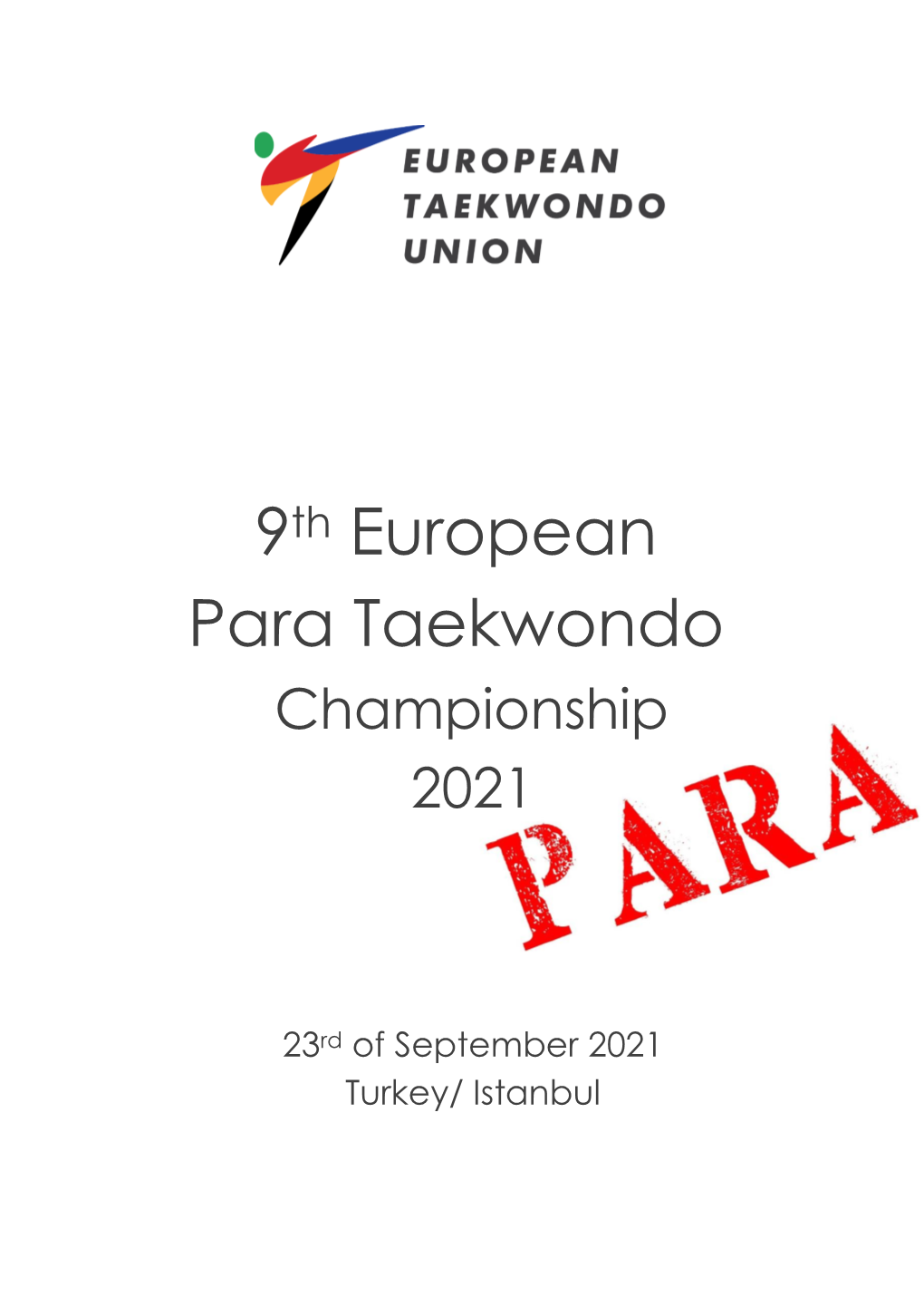 9Th European Para Taekwondo Championship 2021