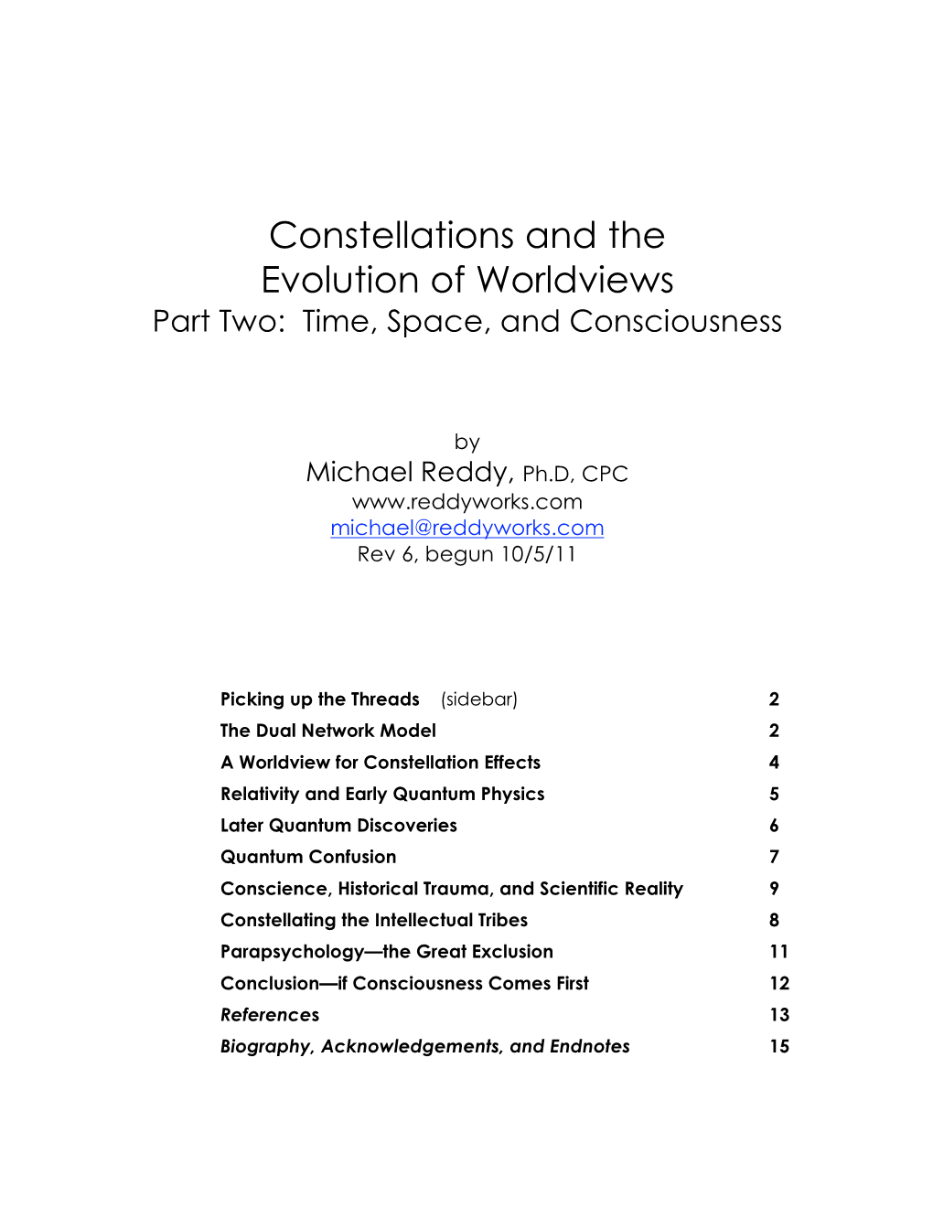 Constellations and the Evolution of Worldviews Part Two: Time, Space, and Consciousness