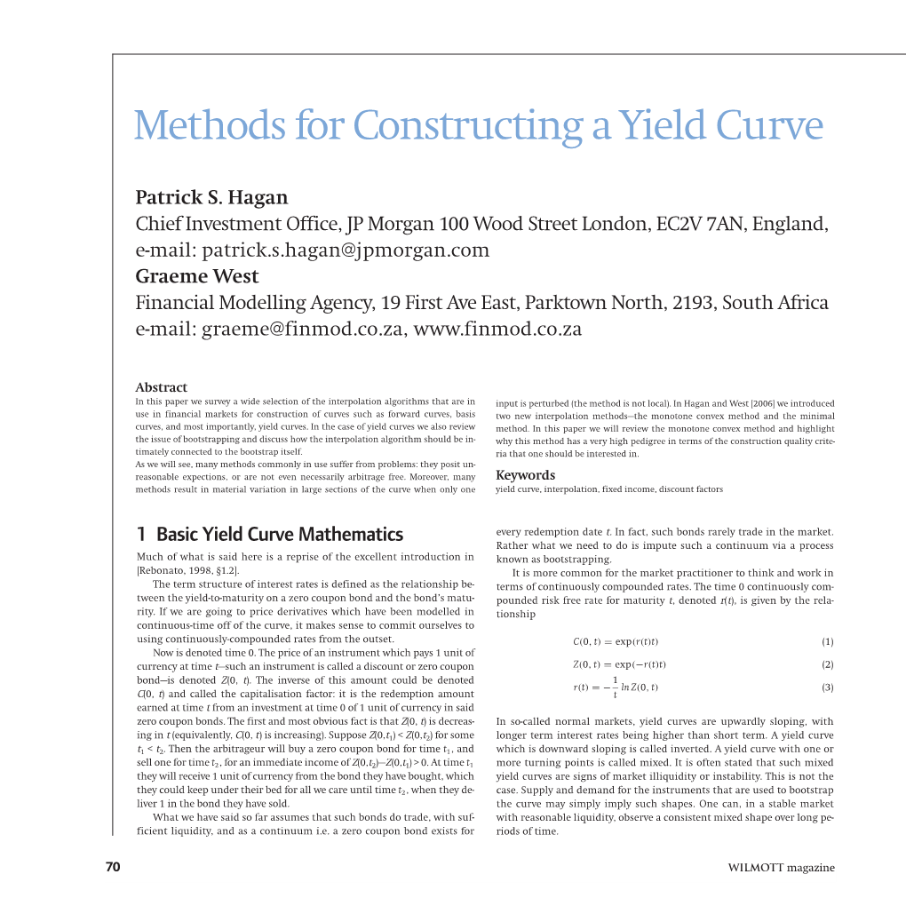 Methods for Constructing a Yield Curve