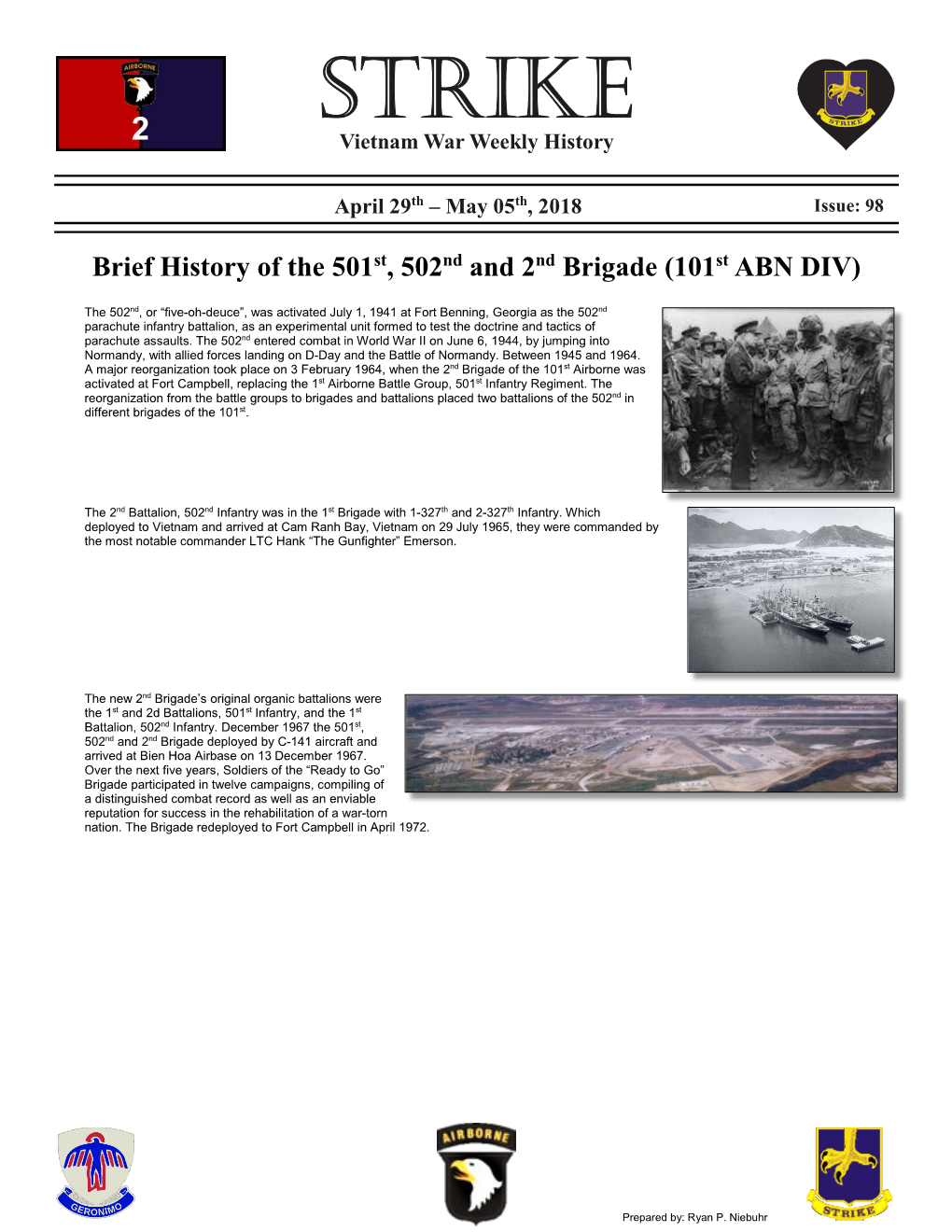 STRIKE Vietnam War Weekly History