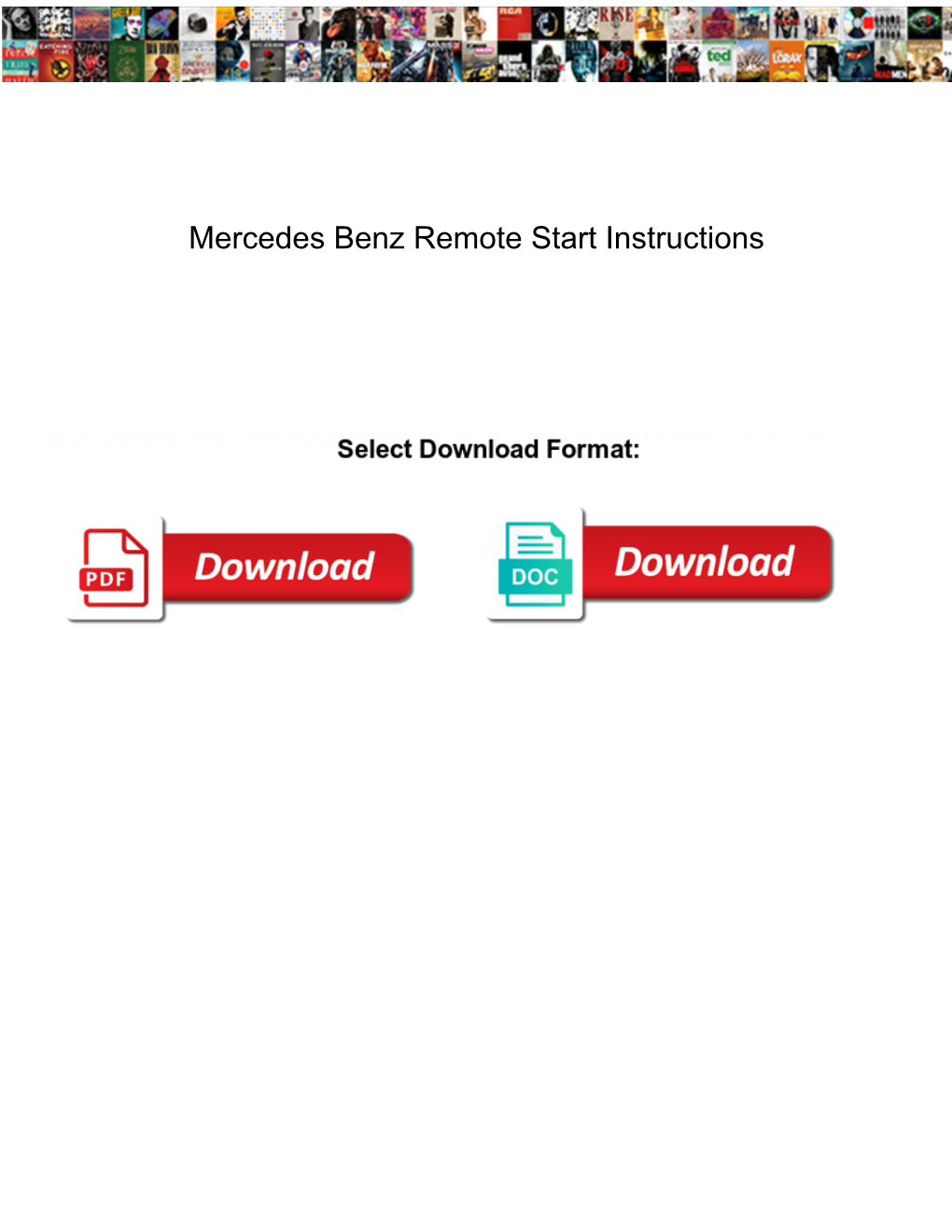 Mercedes Benz Remote Start Instructions