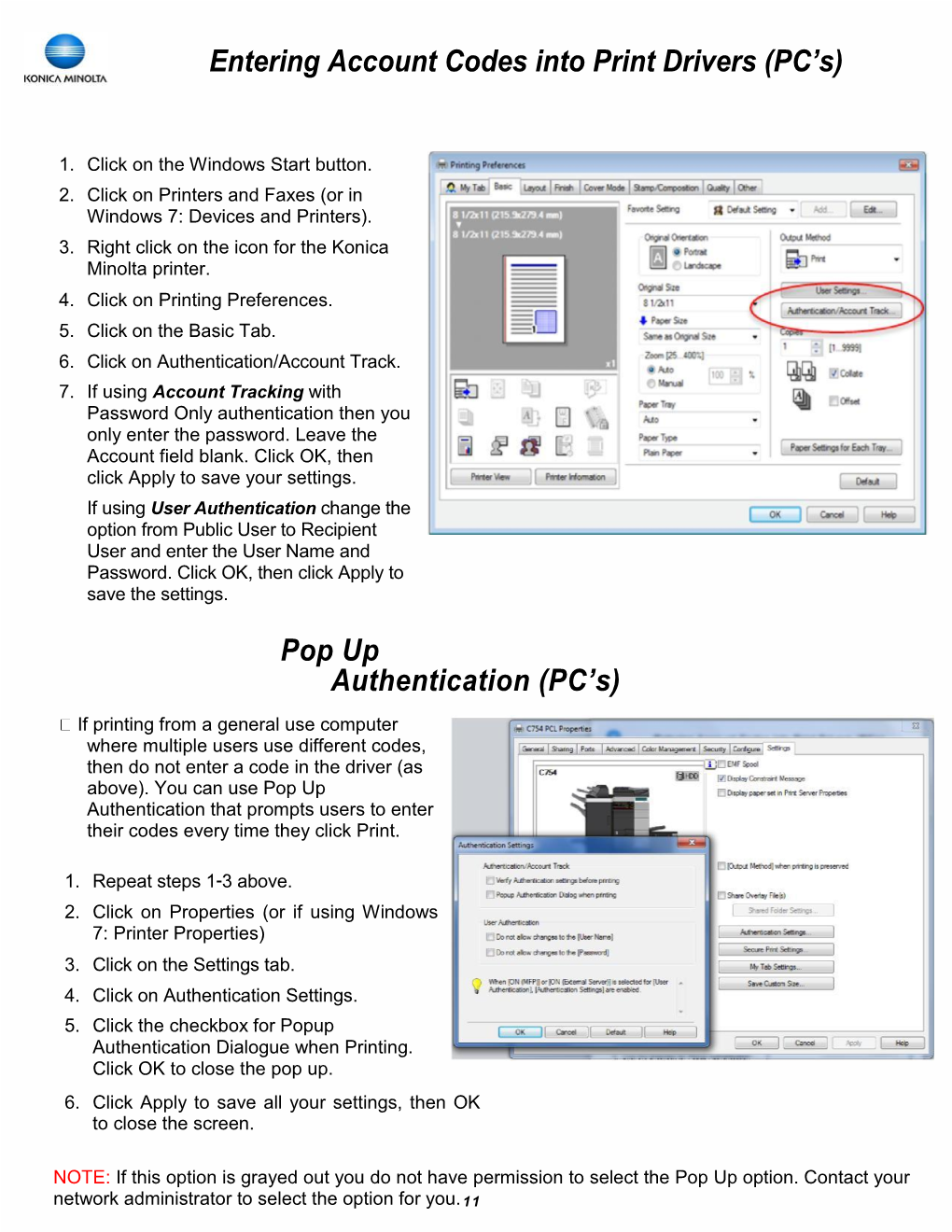 Pop up Authentication (PC’S)