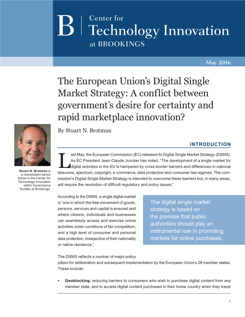 The European Union's Digital Single Market Strategy