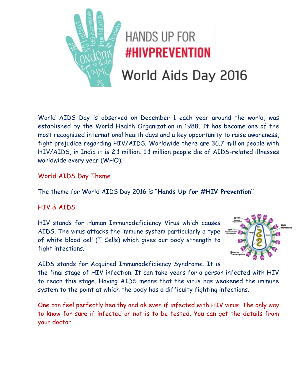 World AIDS Day Theme HIV & AIDS