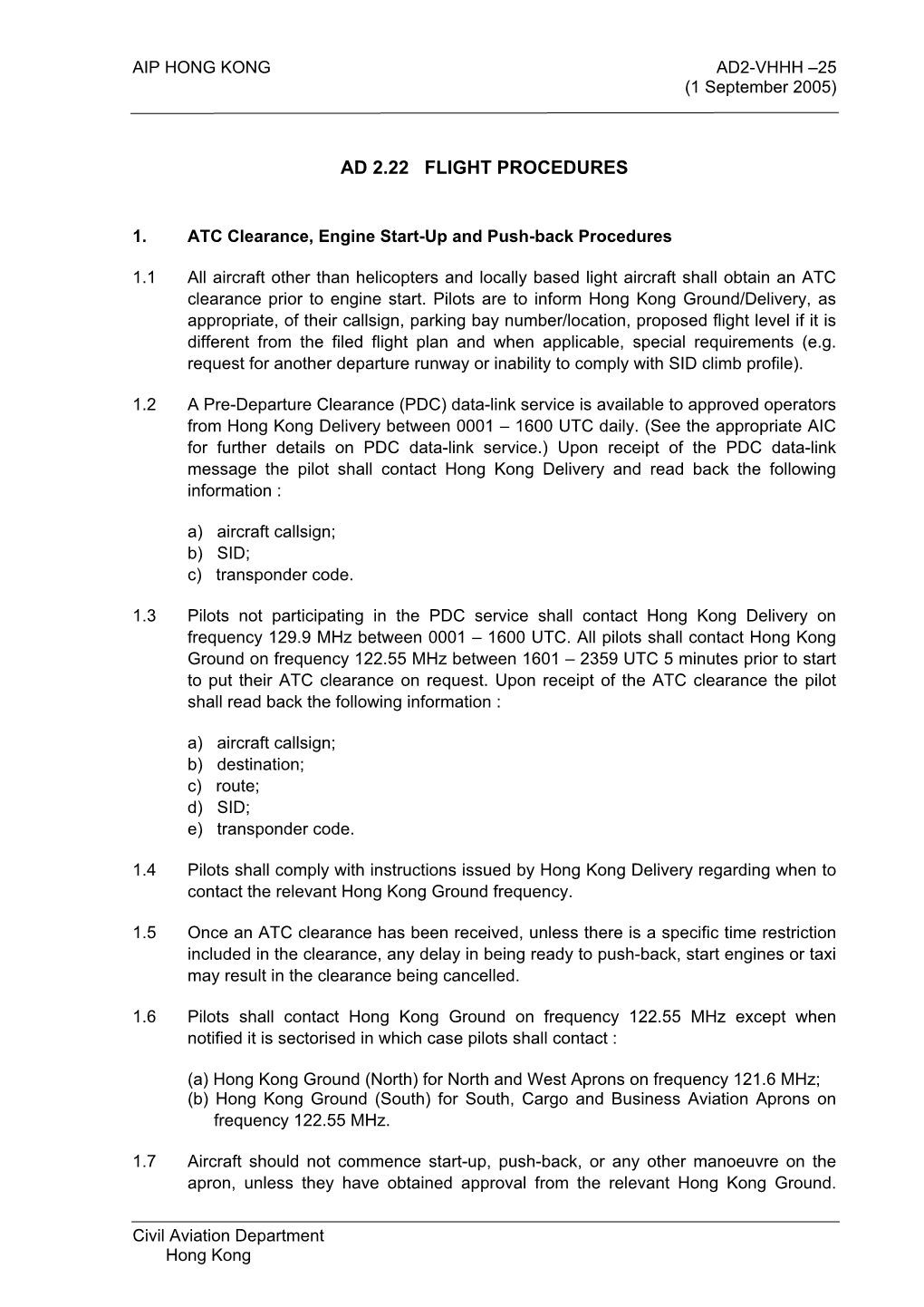 Ad 2.22 Flight Procedures