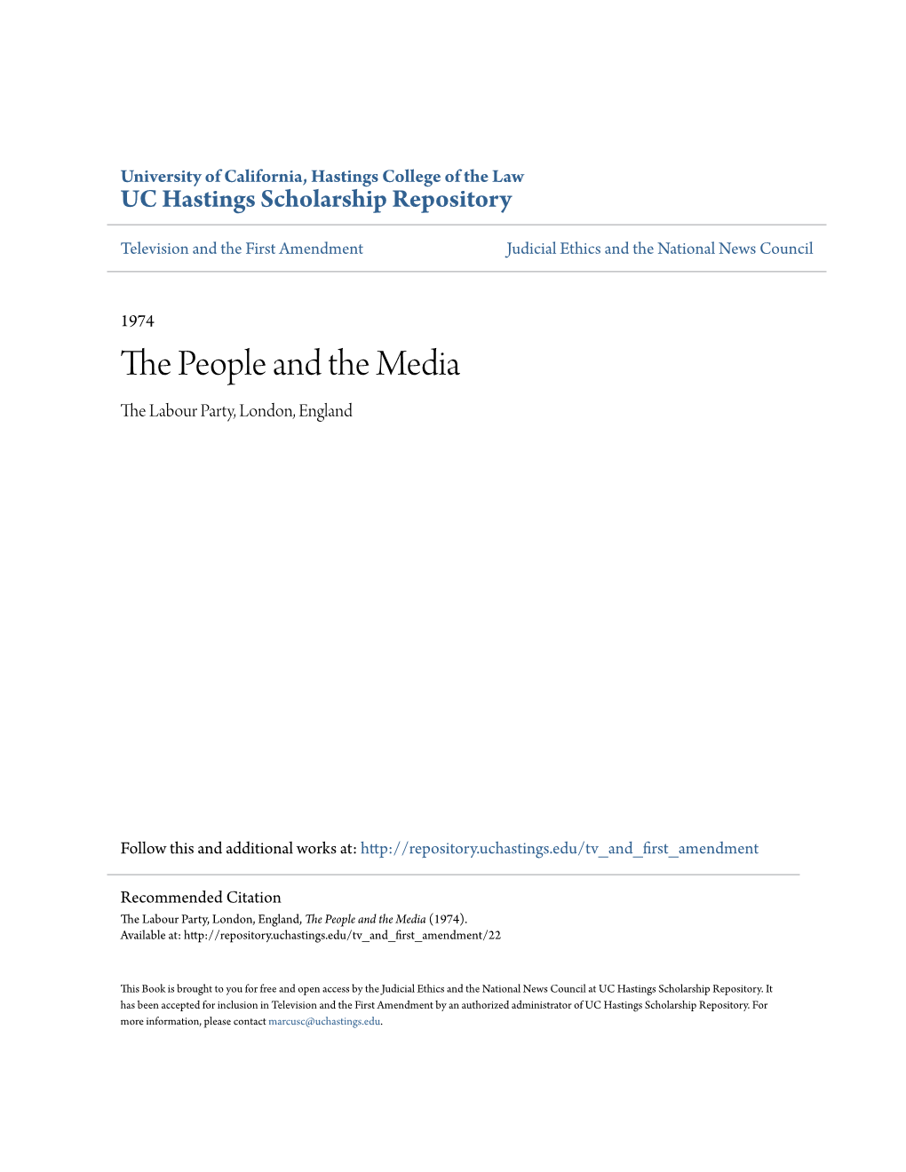 The People and the Media (1974)