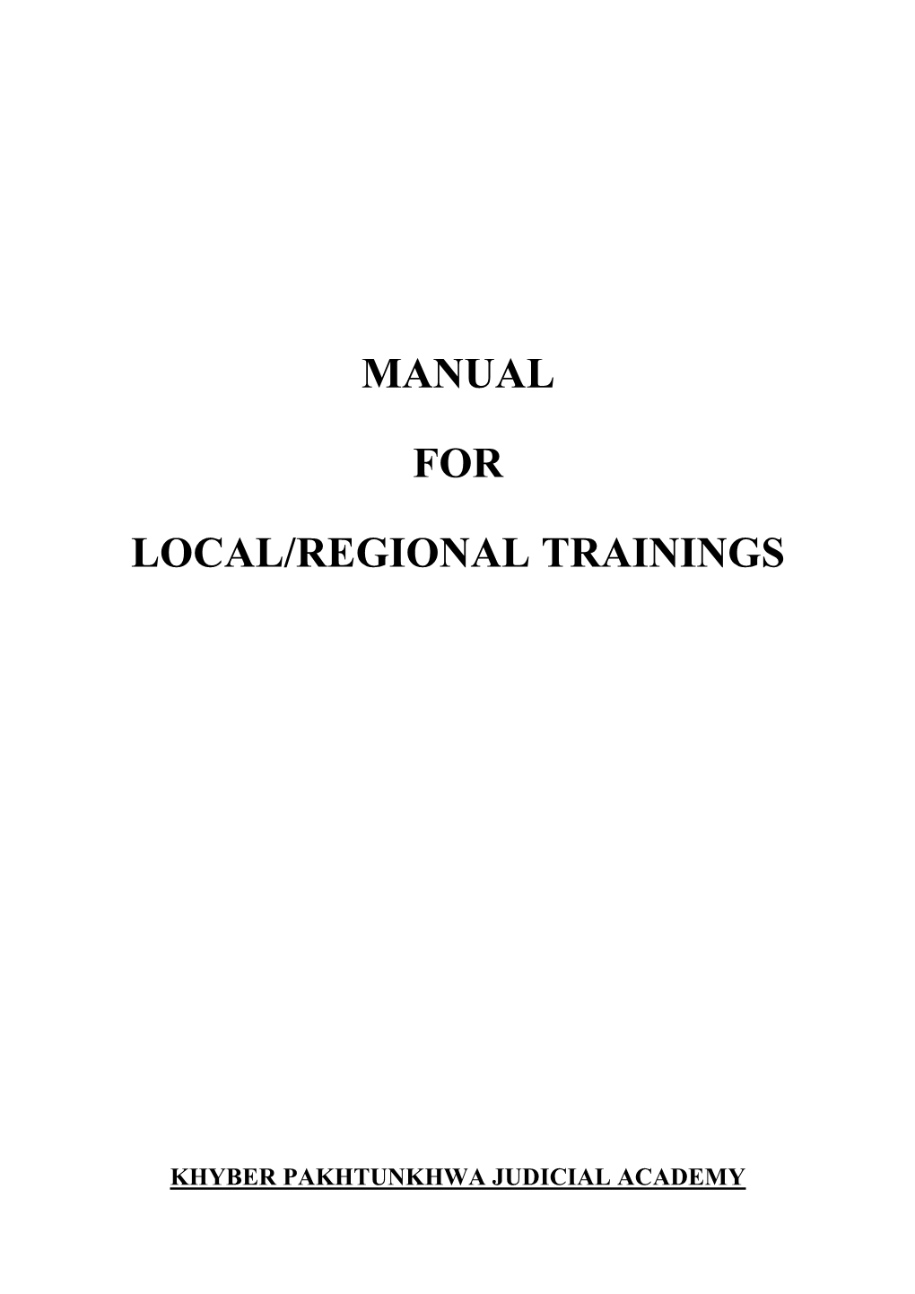 Manual for Local Training