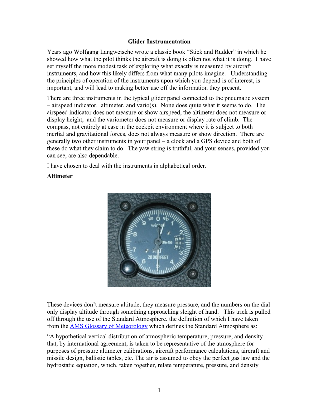 Glider Instrumentation