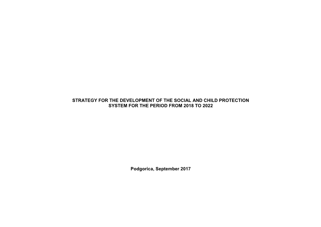 Strategy for the Development of the Social and Child Protection System for the Period from 2018 to 2022