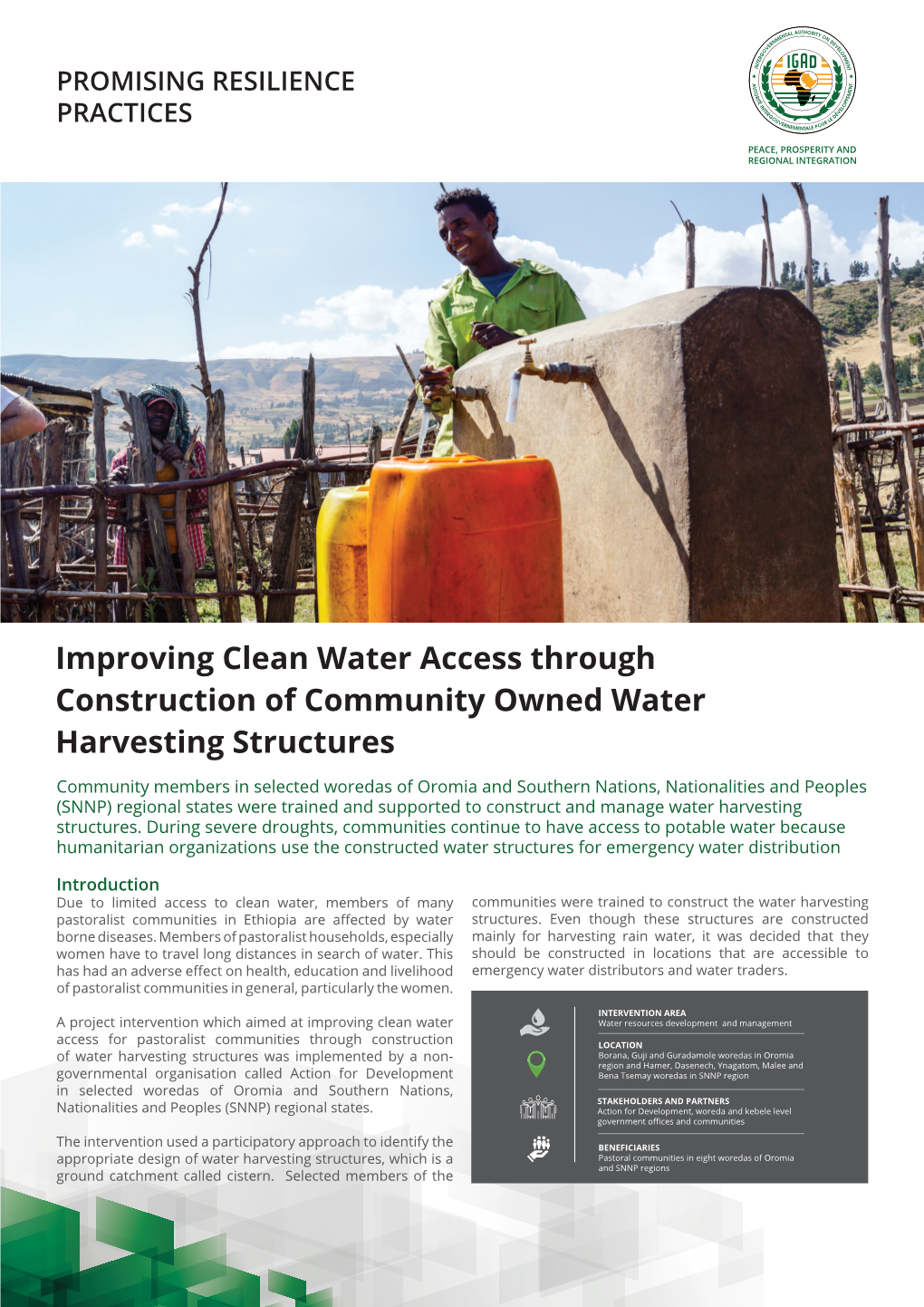 Improving Clean Water Access Through Construction of Community Owned Water Harvesting Structures