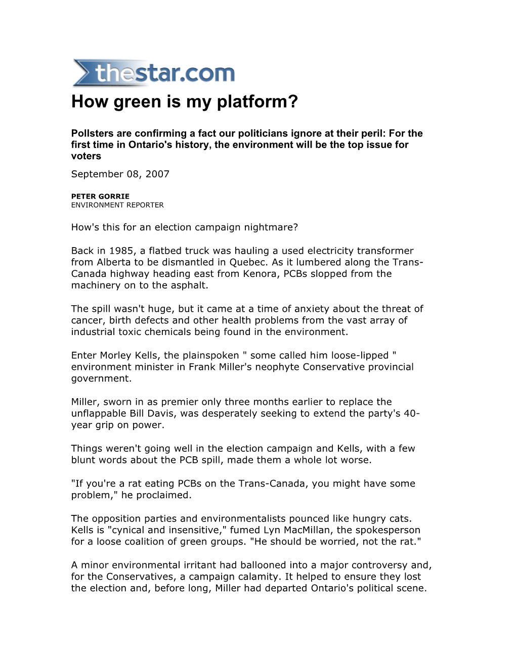 How Green Is My Platform?