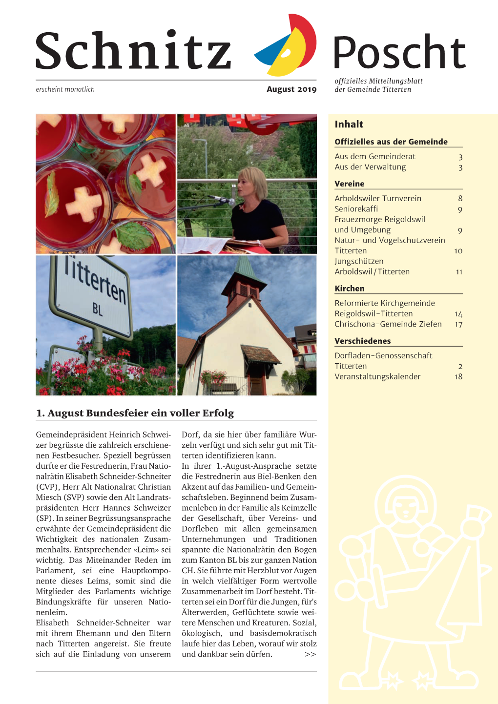 Schnitz Poscht Offizielles Mitteilungsblatt Erscheint Monatlich August 2019 Der Gemeinde Titterten