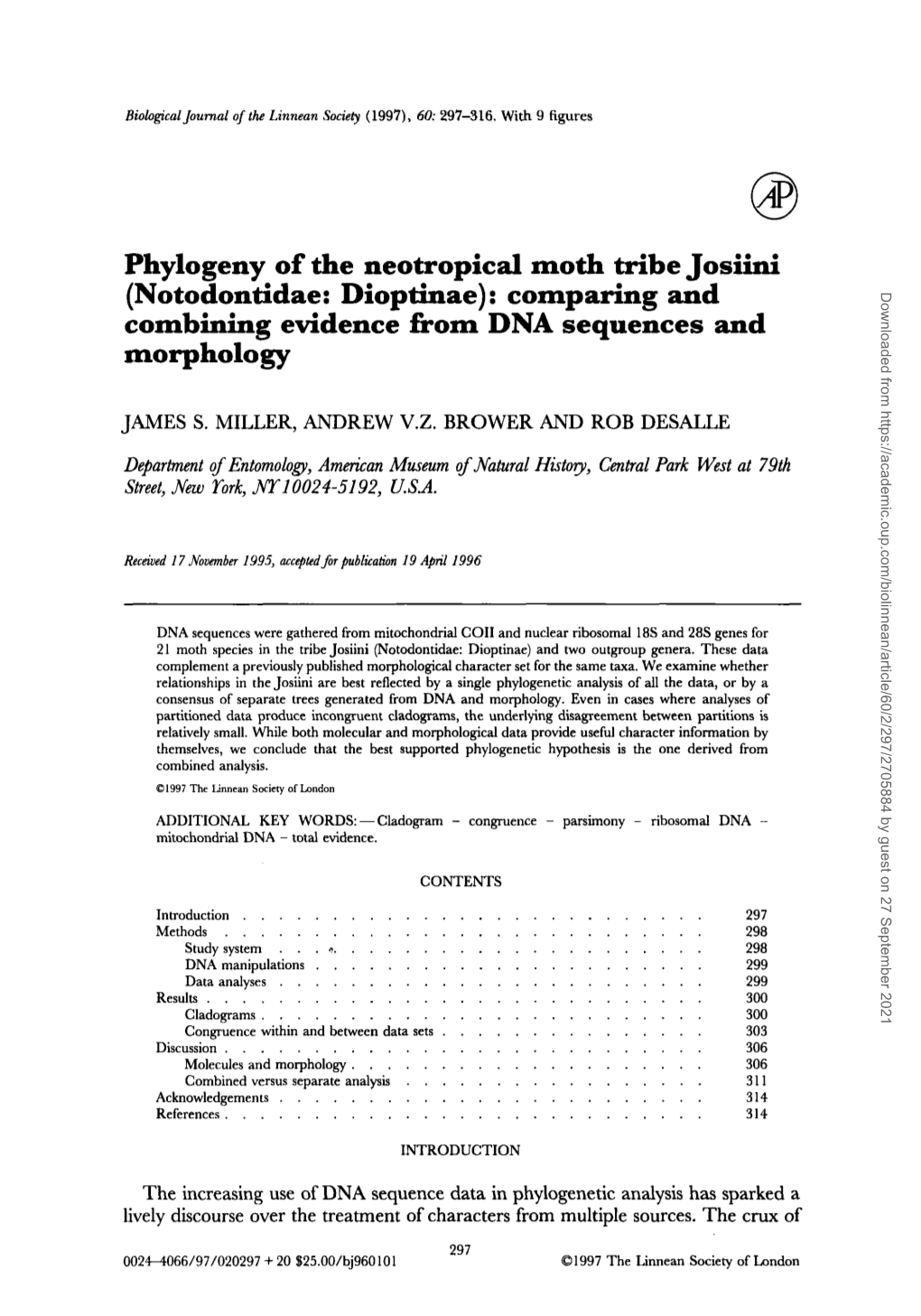 Phylogeny of the Neotropical Moth Tribe Josiini (Notodontidae