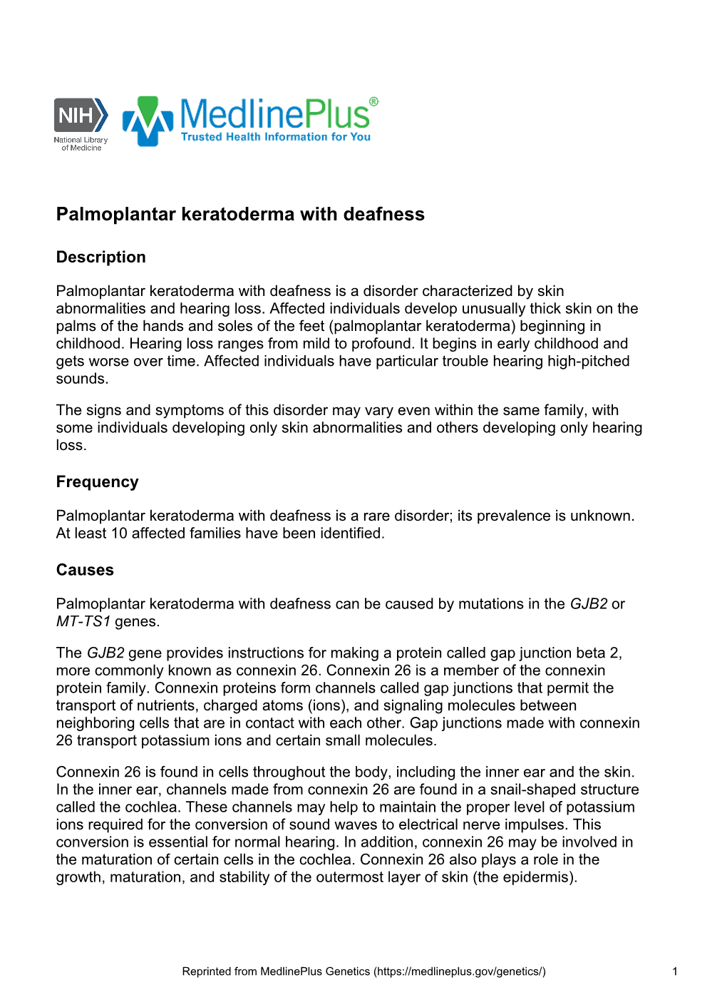 Palmoplantar Keratoderma with Deafness