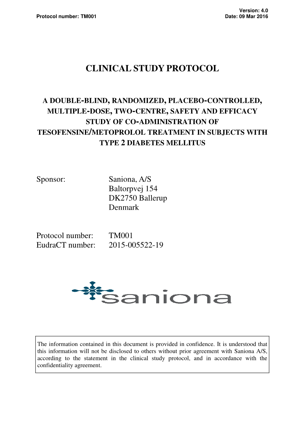 Clinical Study Protocol