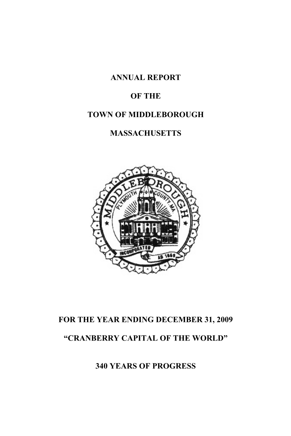 Annual Report of the Town of Middleborough