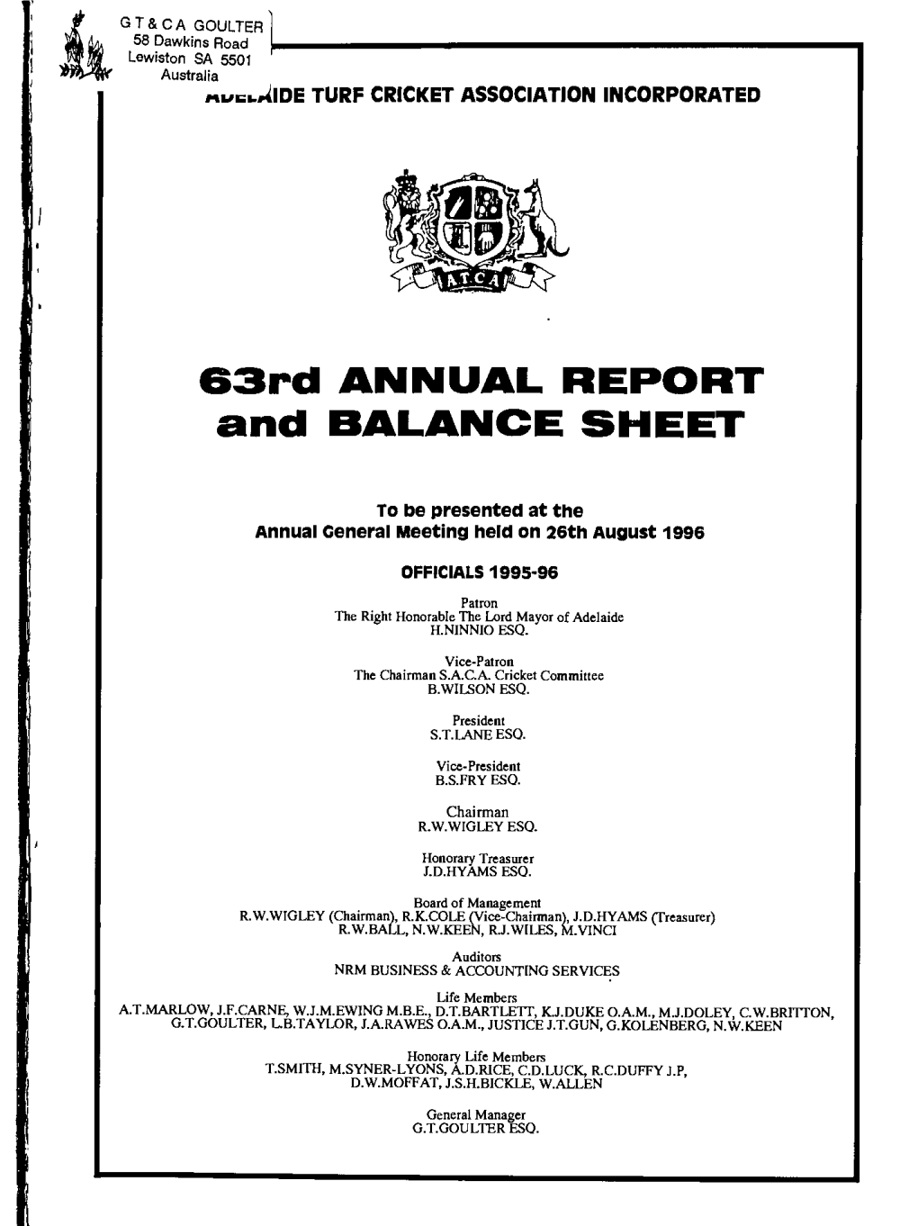 1995-1996 Annual Report