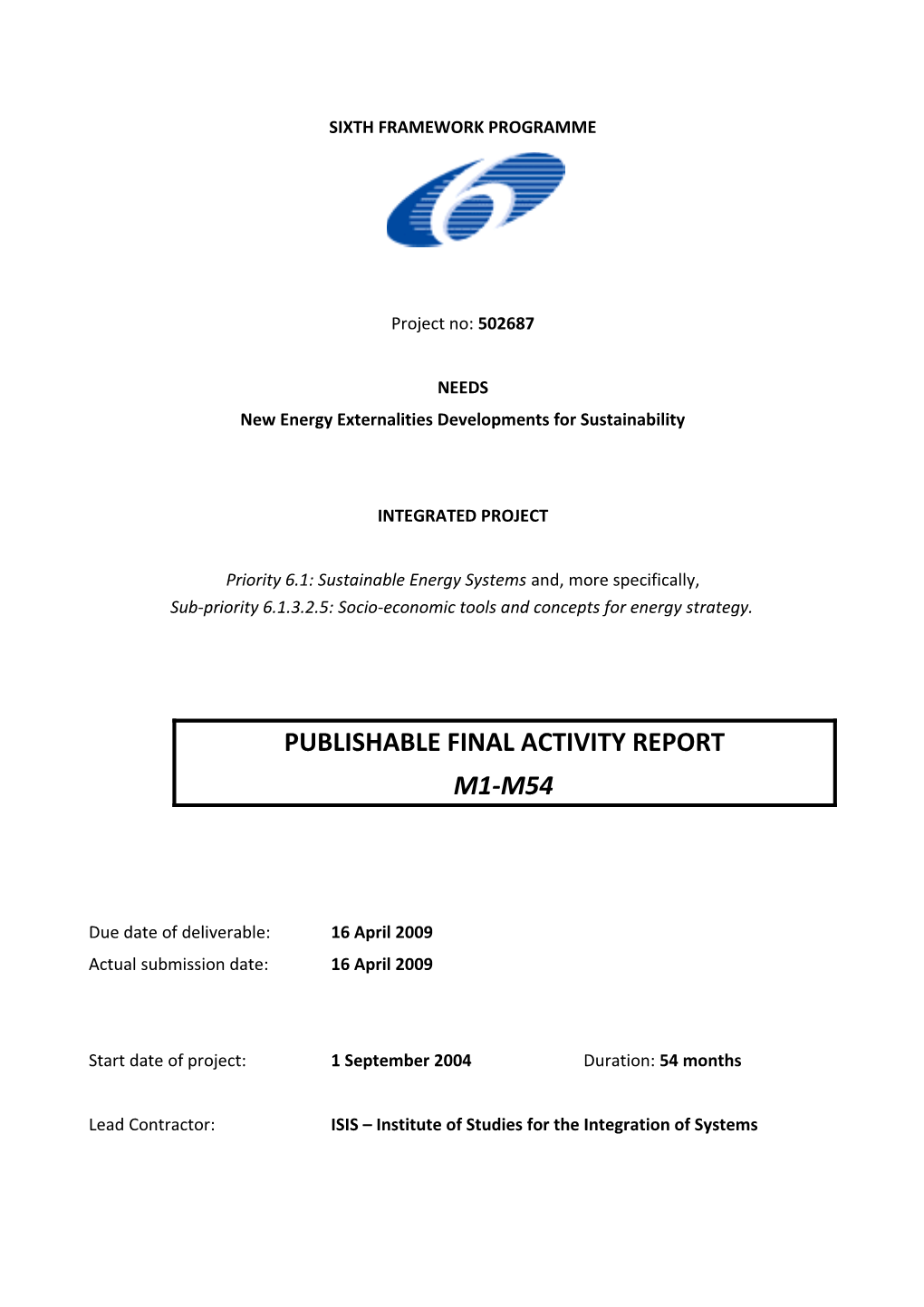 Sixth Framework Programme