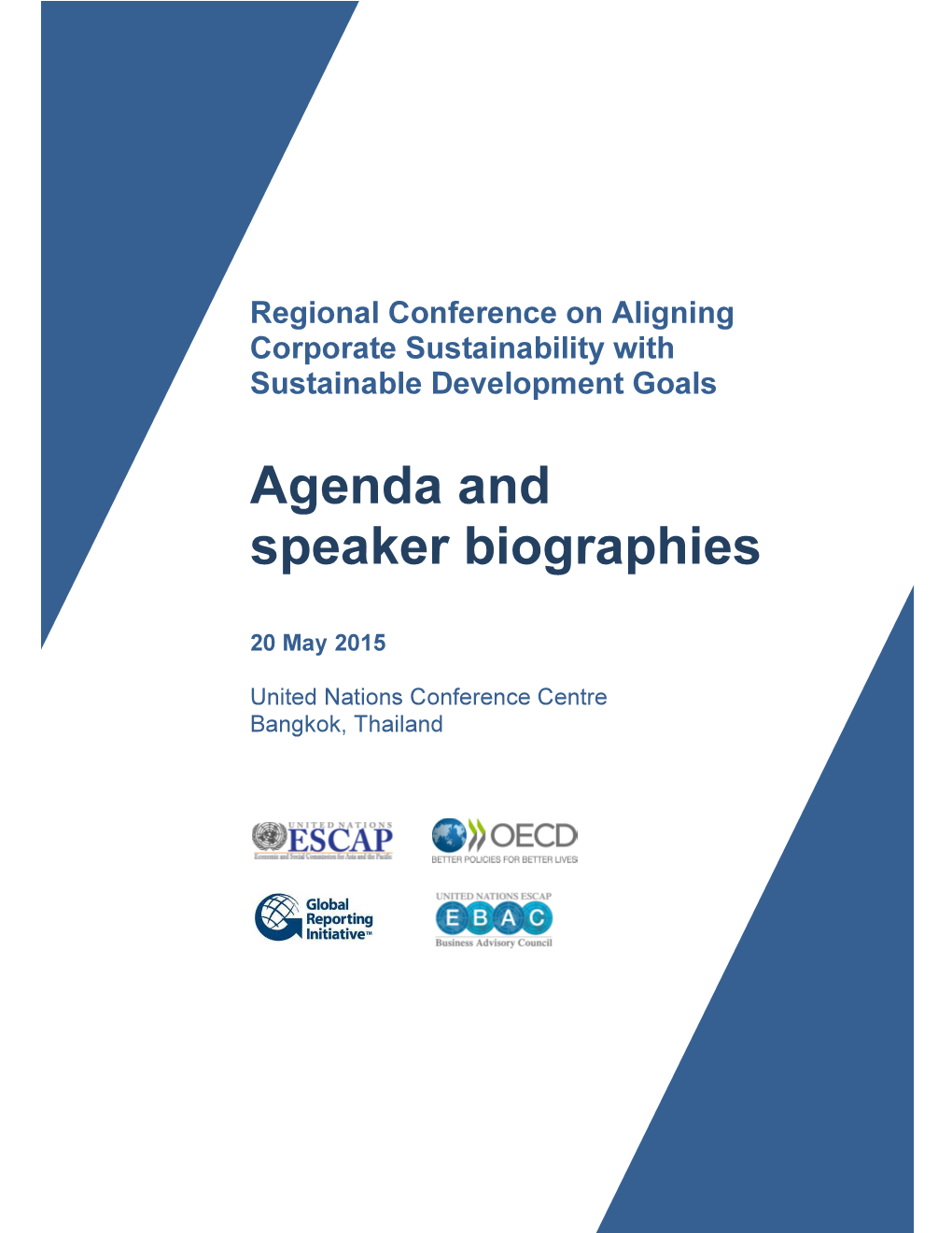 Agenda and Speaker Biographies