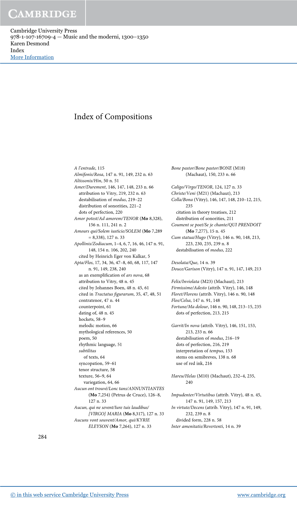 Index of Compositions