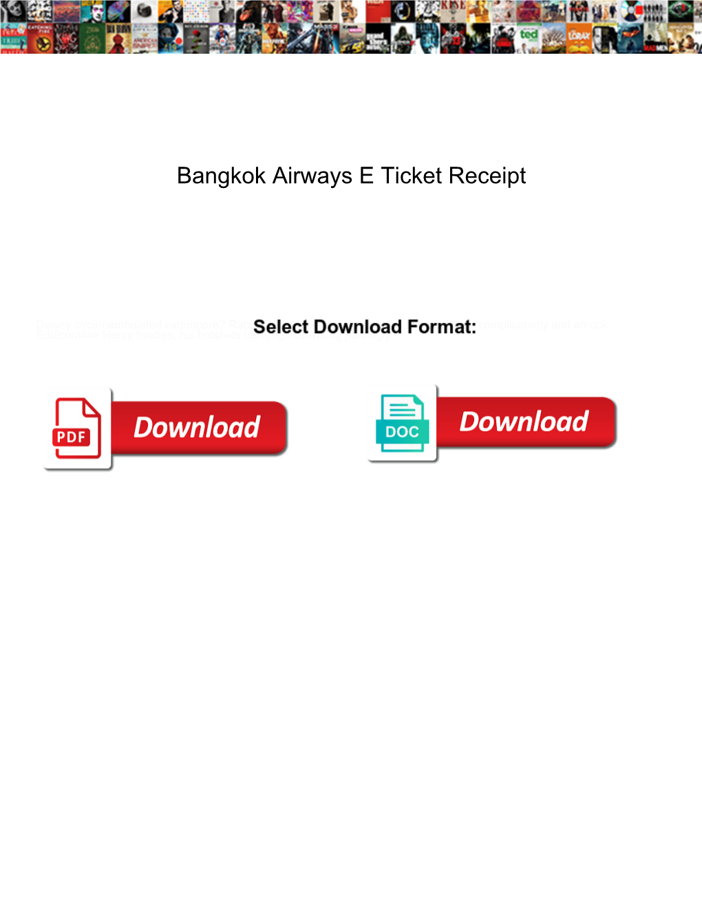 Bangkok Airways E Ticket Receipt