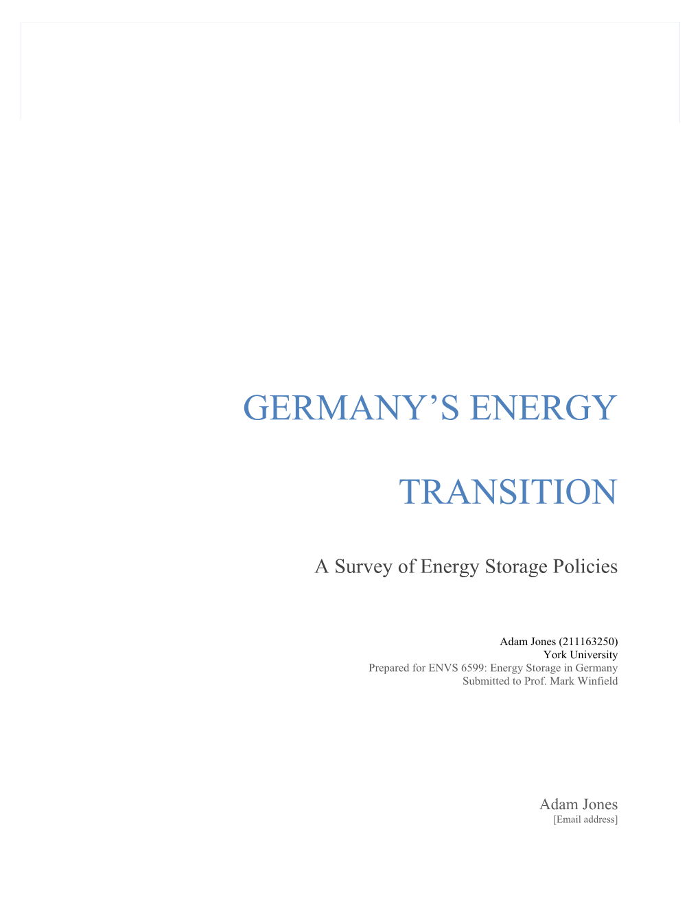 Germany's Energy Transition