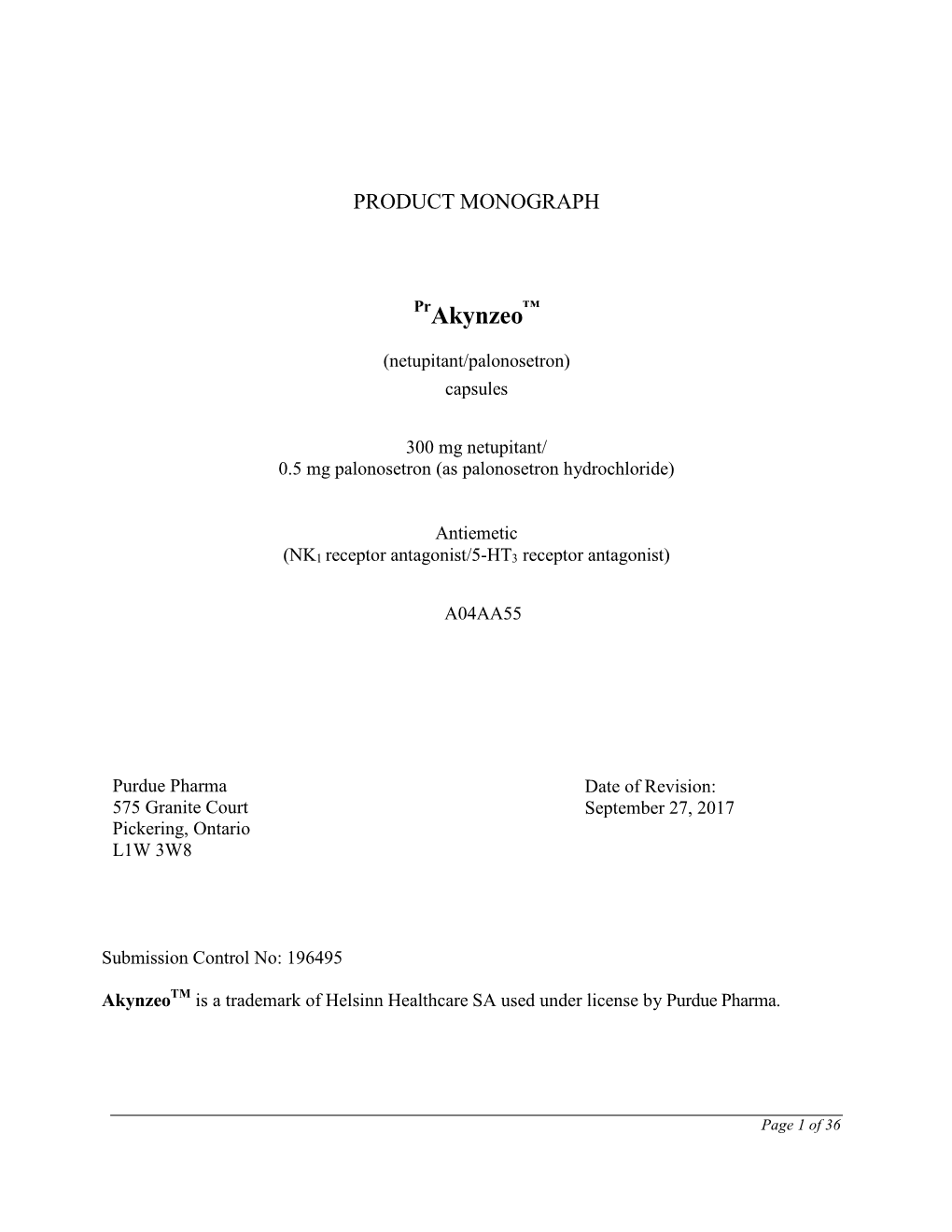 Product Monograph