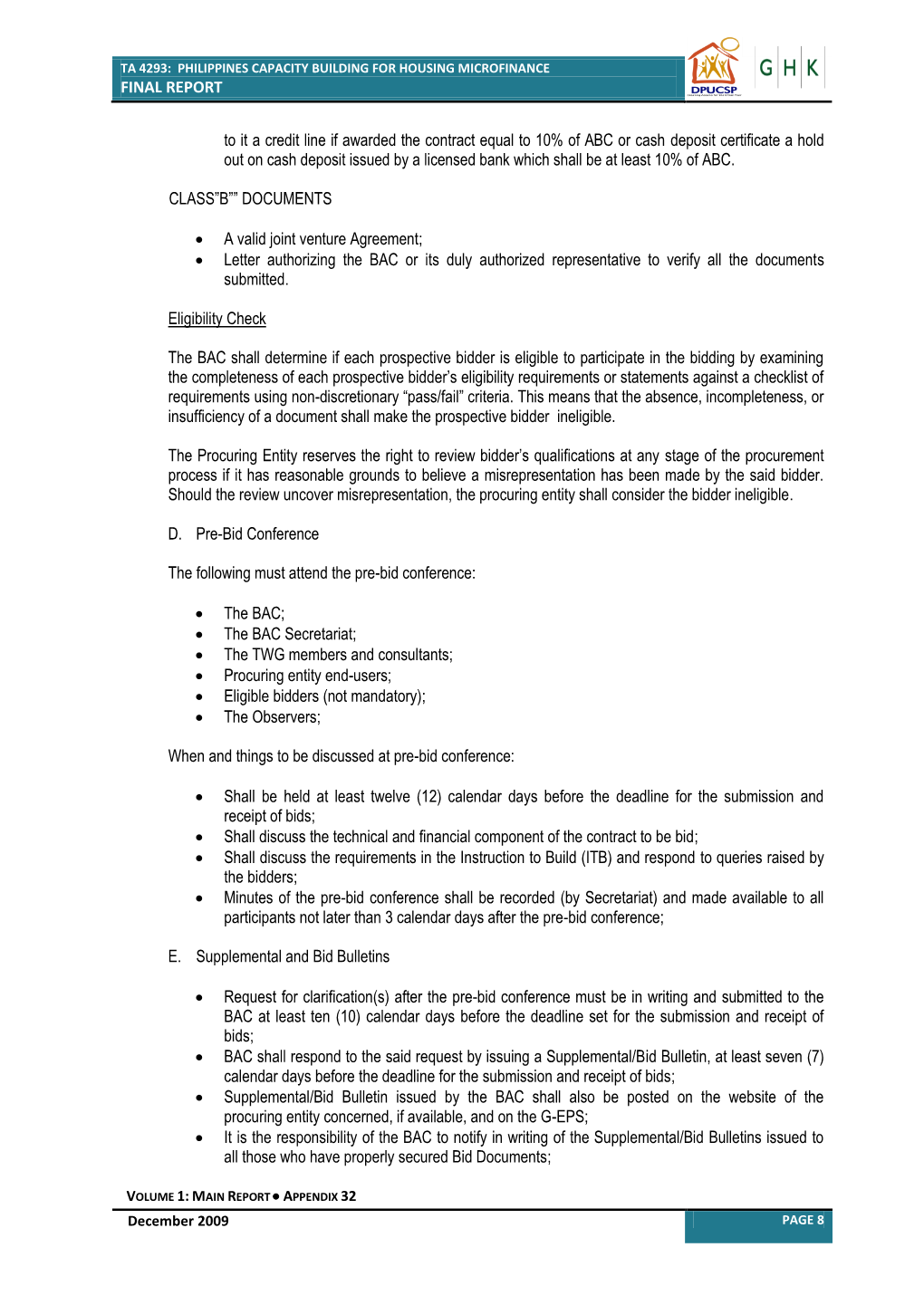 Summary of Processing and Disbursement Projections